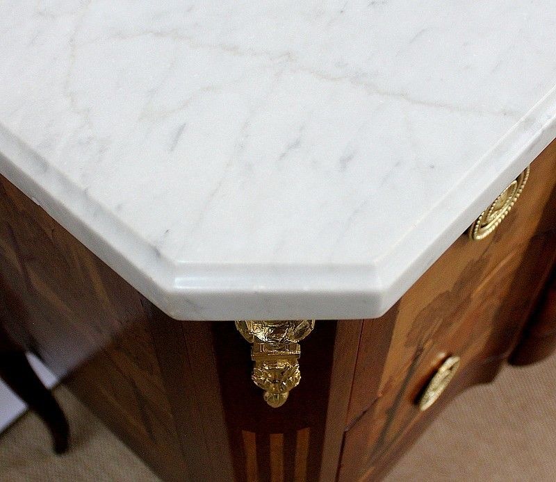 Sauteuse Commode, Louis XV / Louis XVI Transition Style, Late 19th Century photo vintage