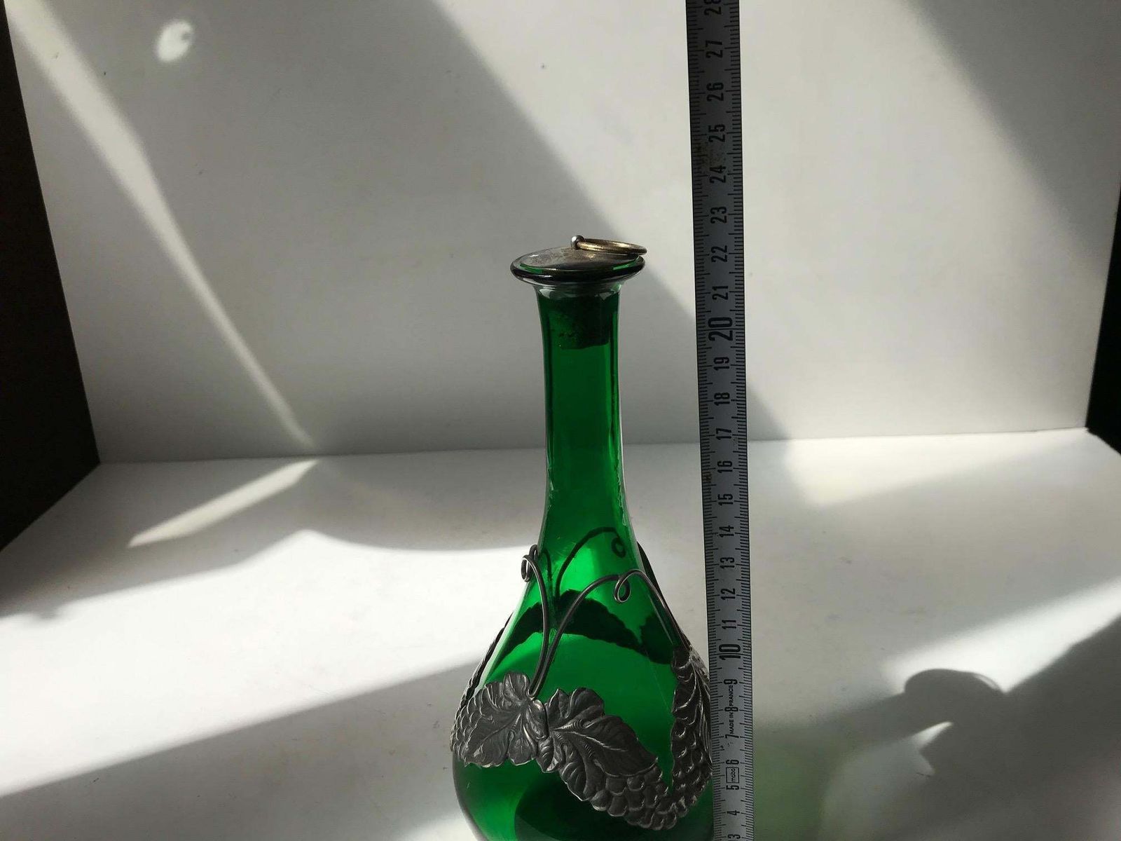Green Jugendstil Decanter In Glass And Pewter From Holmegaard, 1920s photo buy