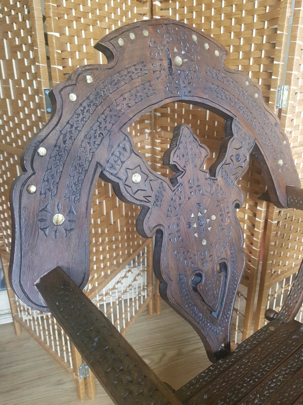 A Very Rare Antique Savanarola Inlaid Carved Italian Armchair 2 Available photo Furniture