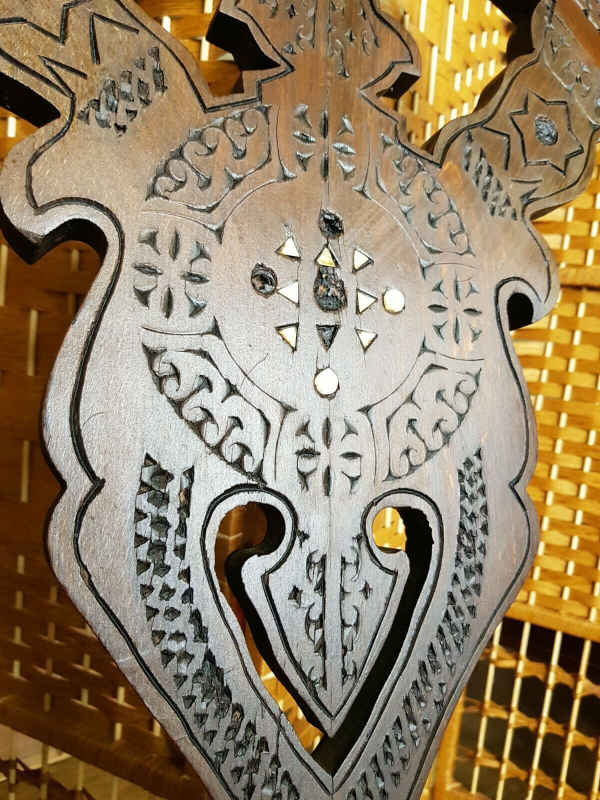 A Very Rare Antique Savanarola Inlaid Carved Italian Armchair 2 Available photo vinterior