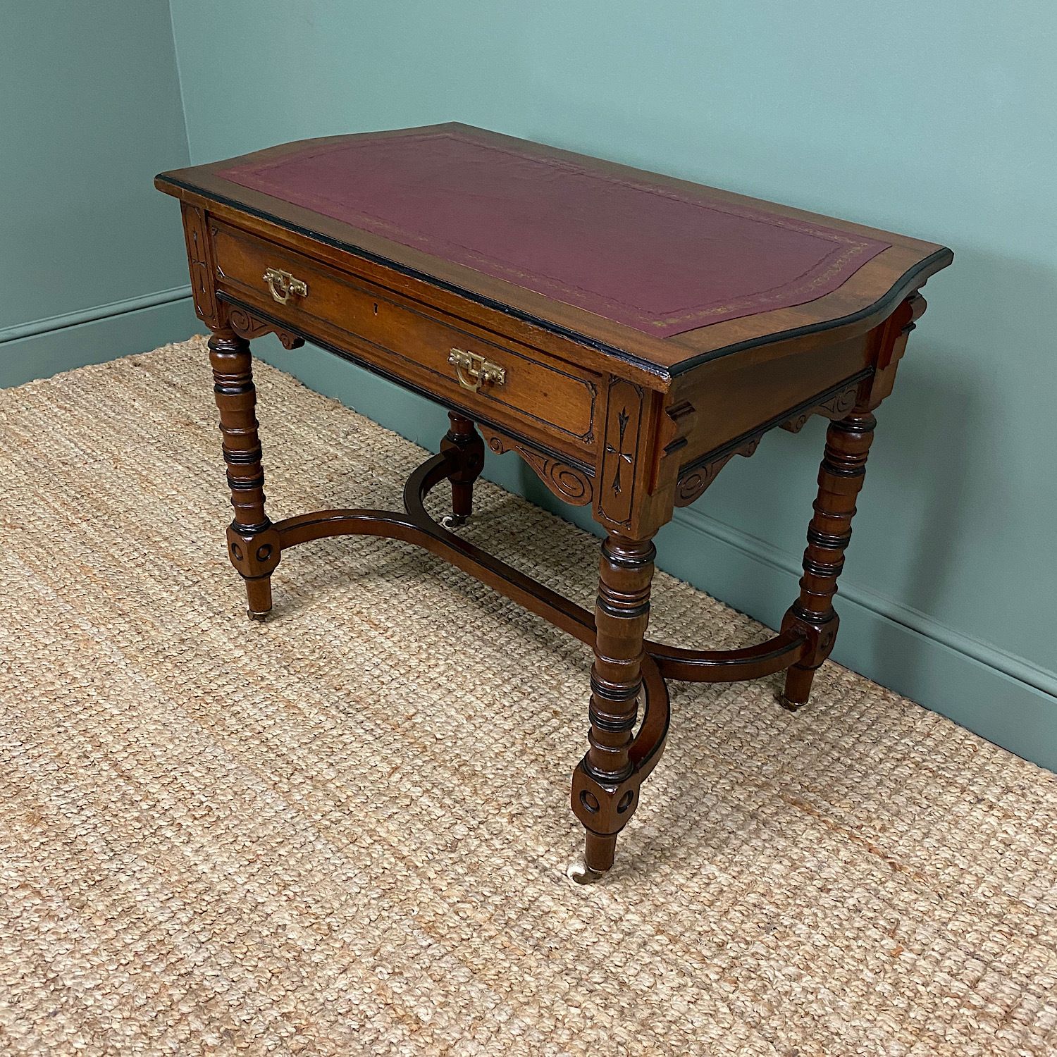 Quality Walnut Maple & Co Antique Writing Table photo buy