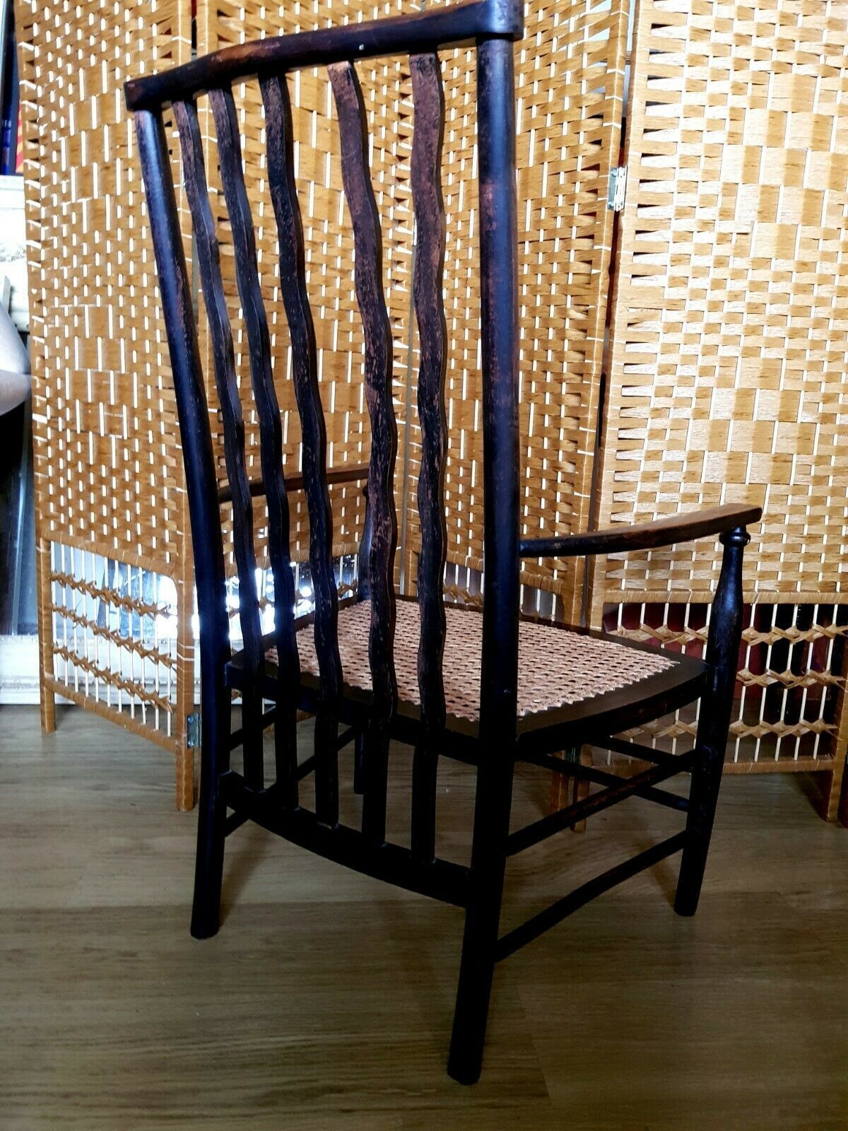A Liberty Of London Morris Caned Wavy Stickback Early Antique 20th C Armchair photo furniture