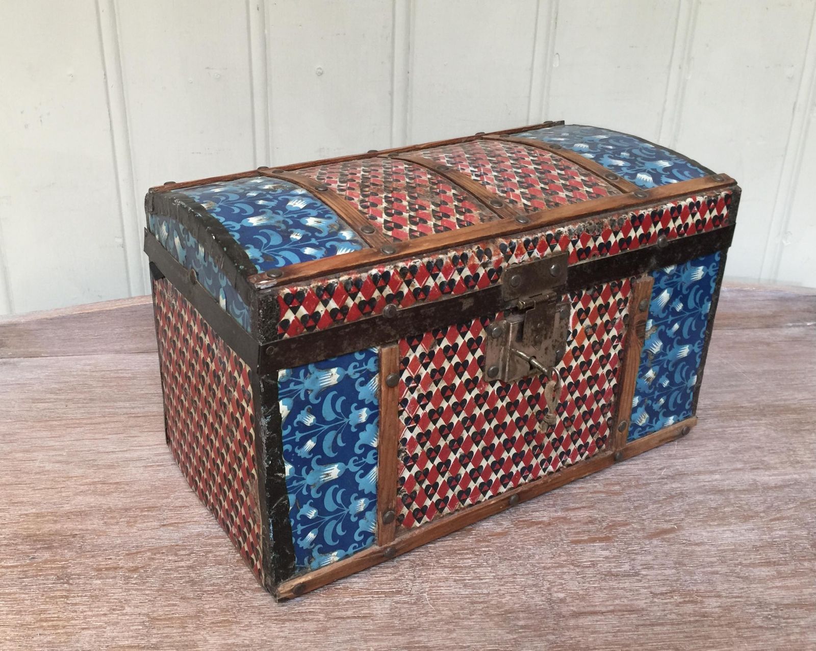 Colonial Dome Top Tin Casket, 1910s photo furniture