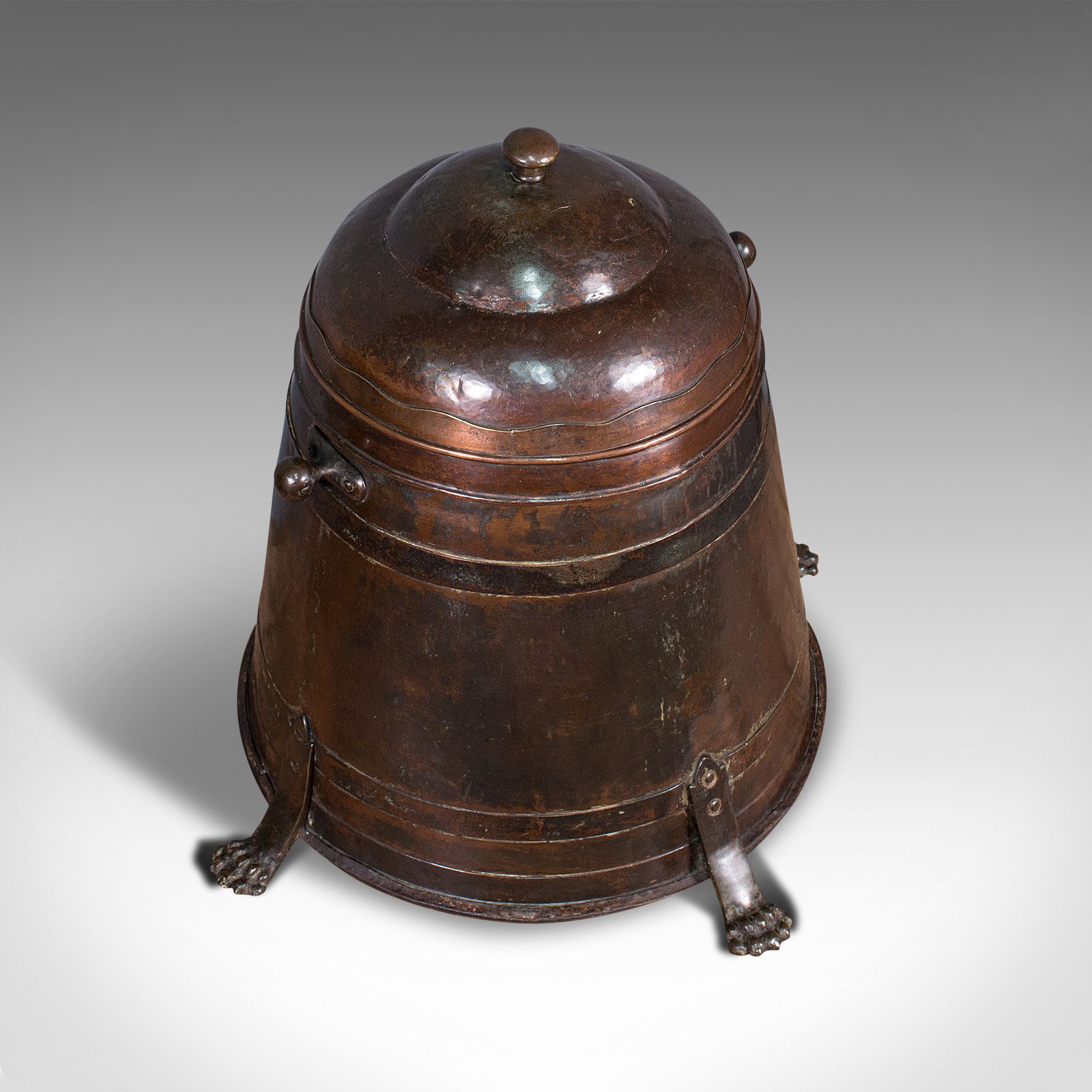 Antique Beehive Fireside Store, Copper, Fire Bucket, Coal Bin, C.1850 photo buy
