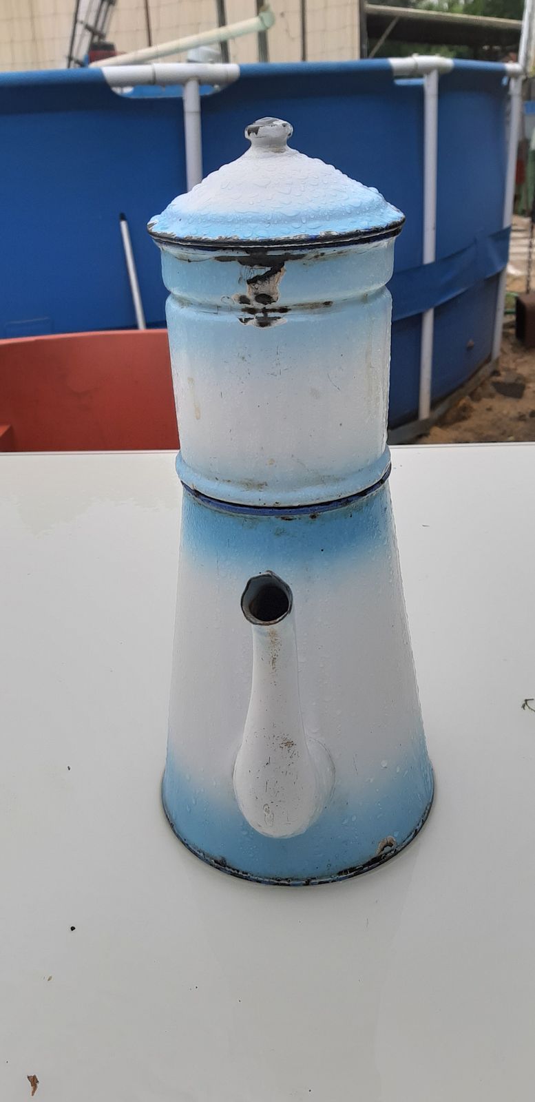 19th Century Enamelled Coffee Maker photo furniture