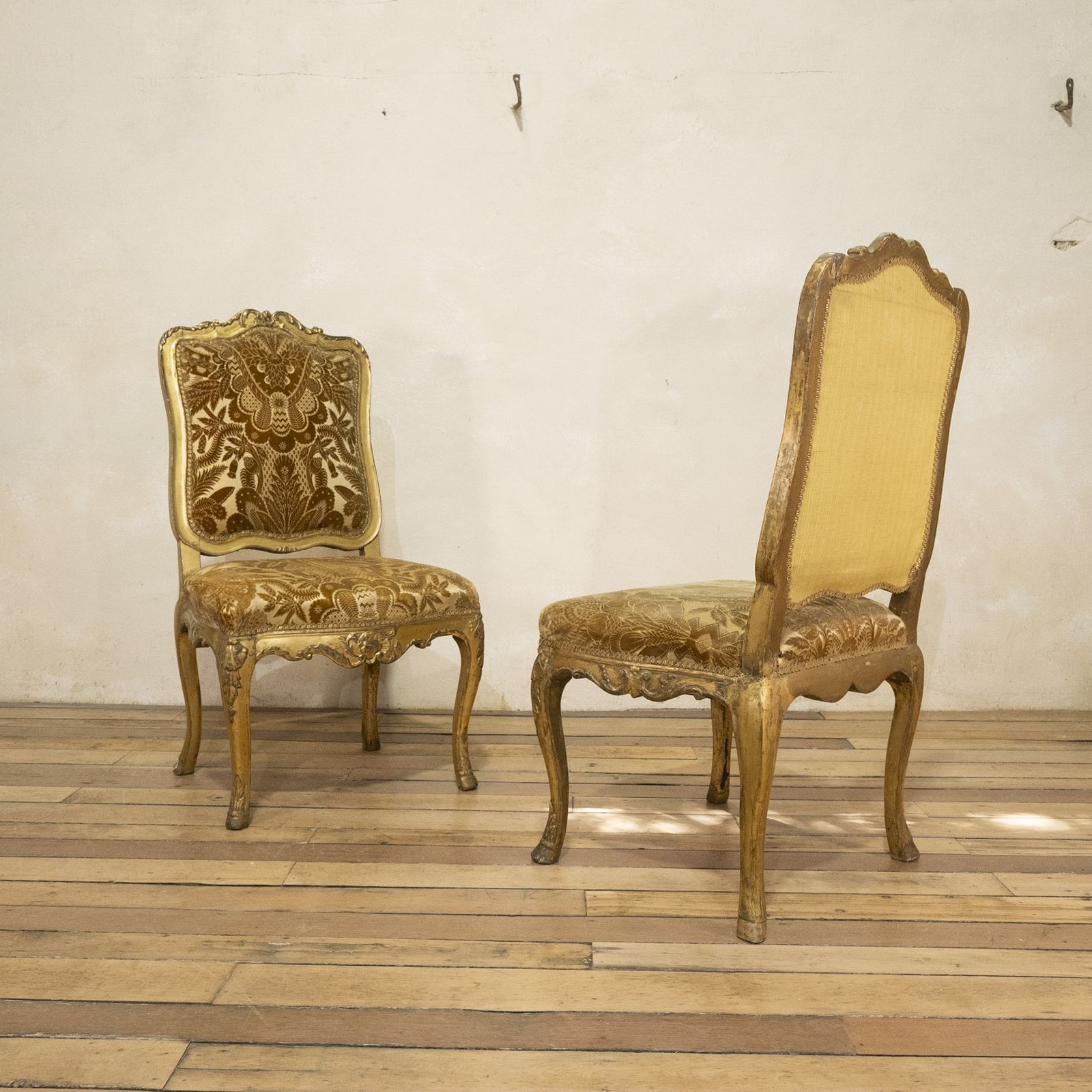 photo for sale Pair Of French Louis XV Giltwood Side Chairs