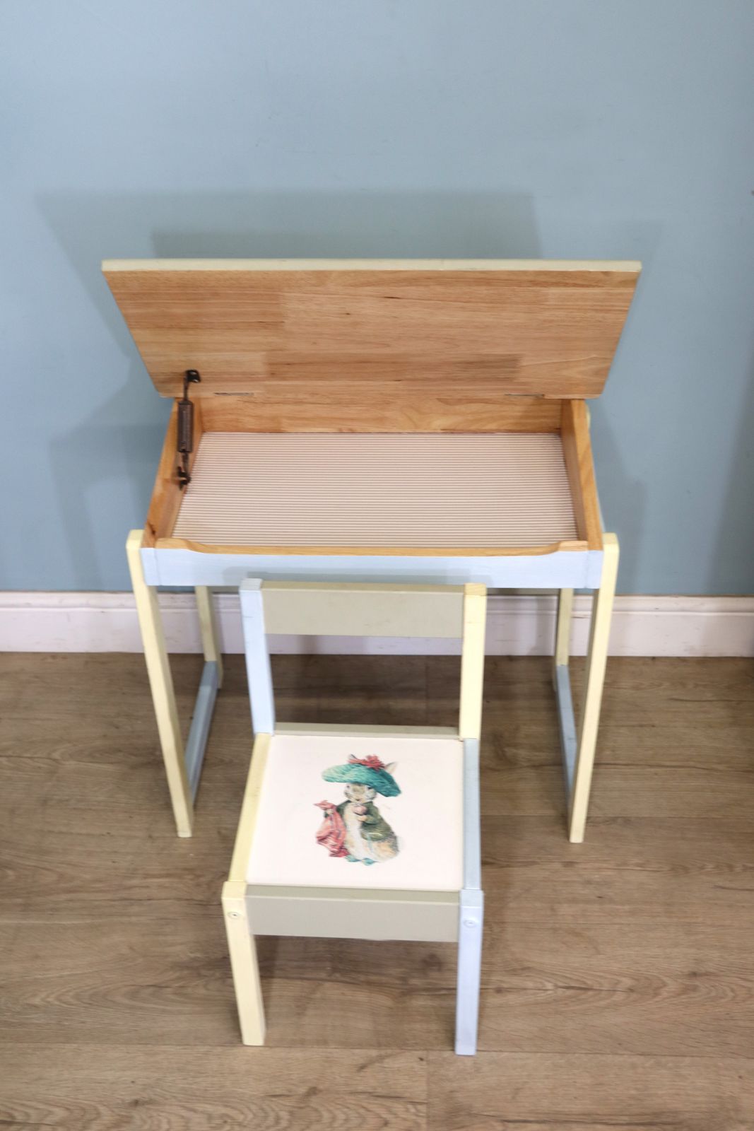 Incredible Beatrix Potter Inspired 20th Century Re Purposed Desk And Chair photo 195.0