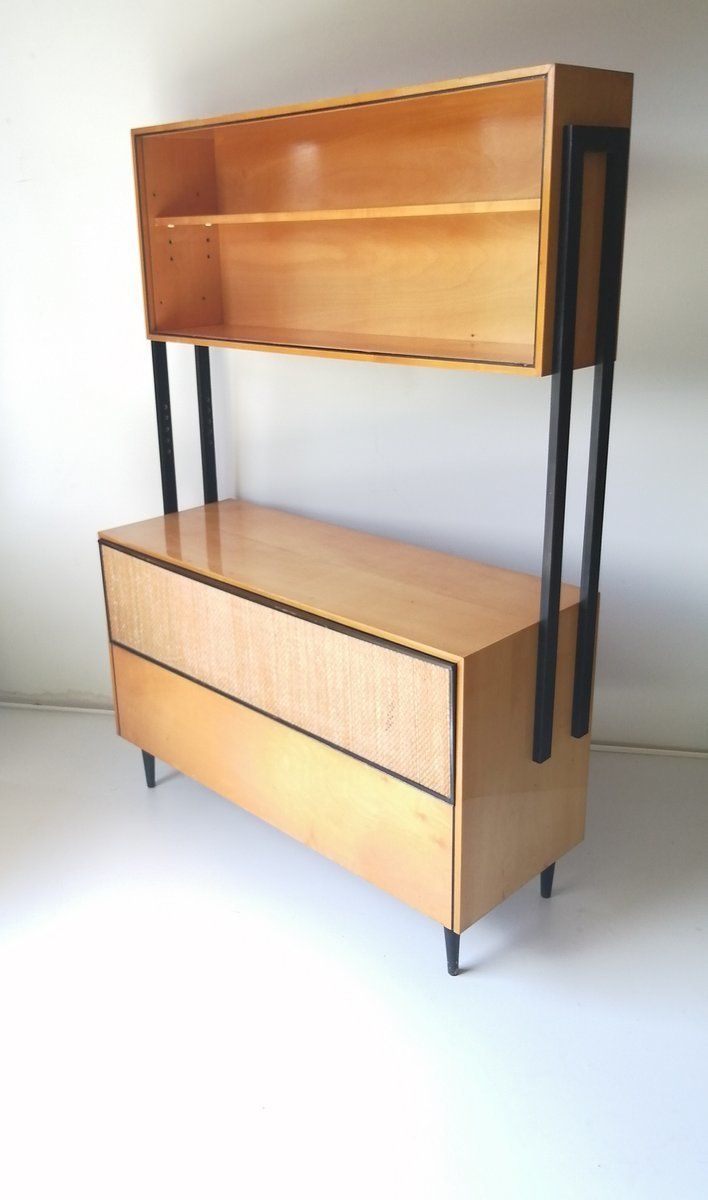 Mid Century Wandmeubel, Jaren 1970, Esdoorn photo furniture