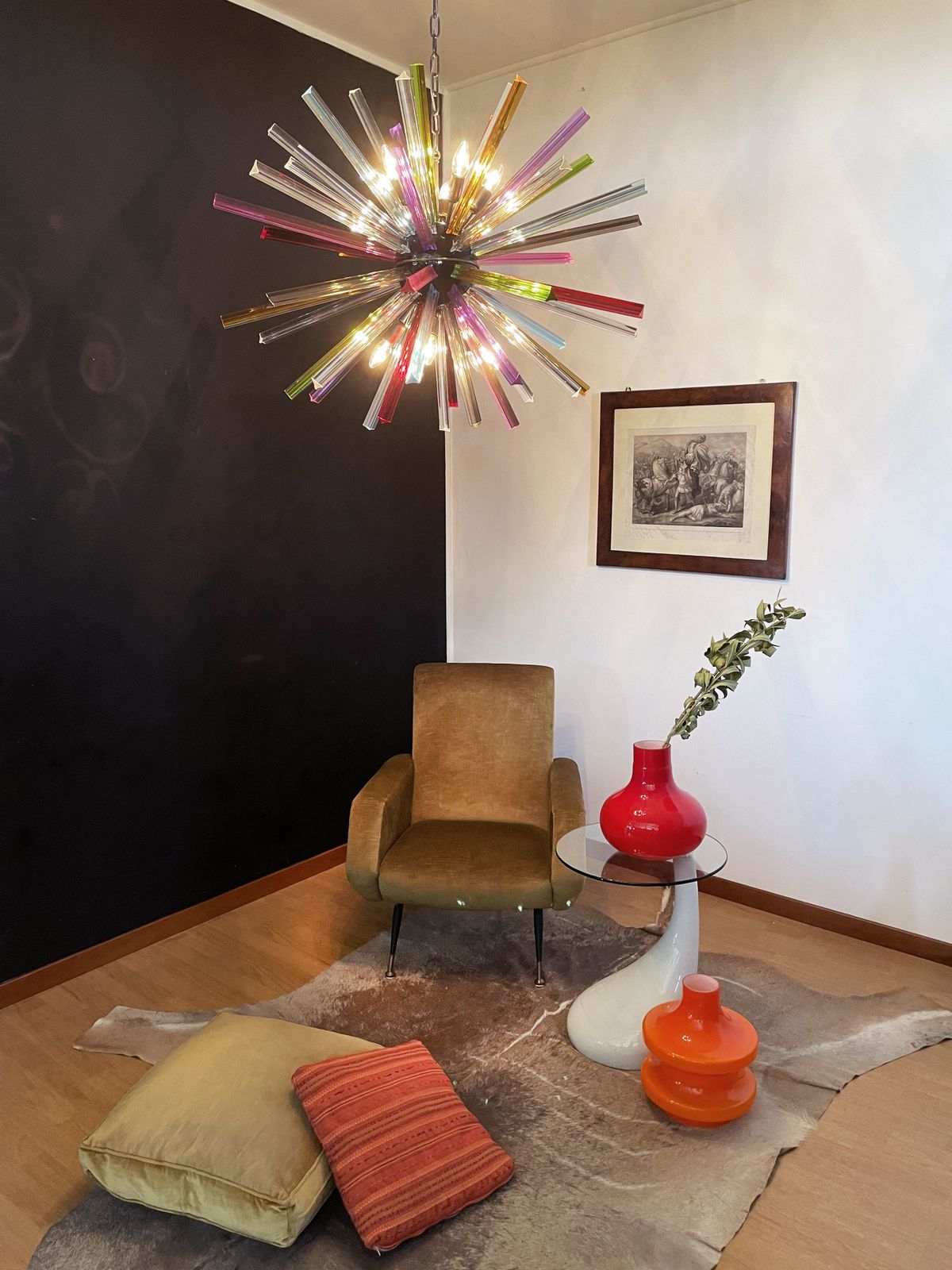 Crystal Prism Sputnik Chandeliers 50 Multicolored Prisms Italiy Murano Chandelier photo vinterior