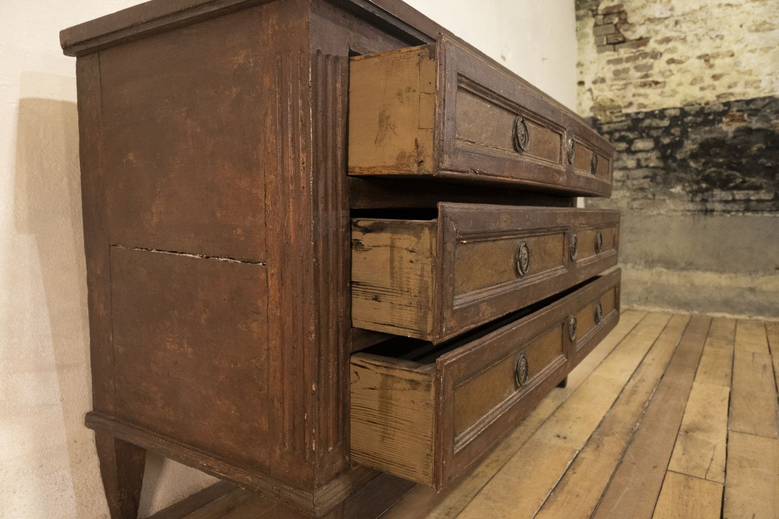 Louis XVI Original Painted Commode   Chest Of Drawers photo for sale