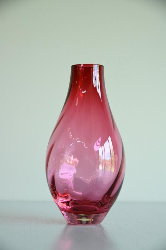 Cranberry Glass Vase photo Home Decor