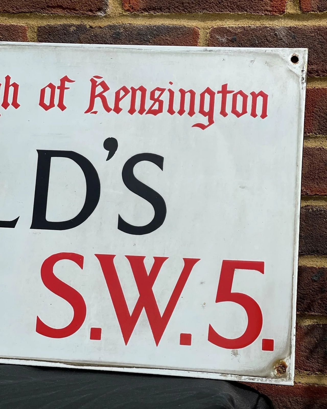 Antique Enamel London Street Sign Childs Place photo vintage