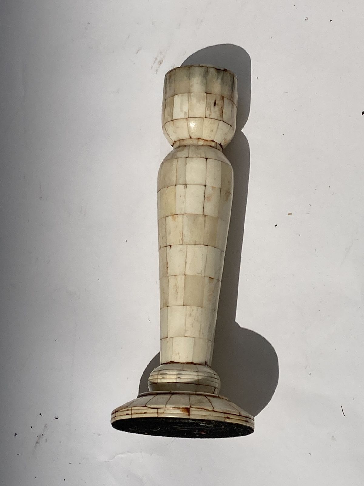 Grand Tour Bone Inlay Candle Holders, Candle Sticks And Obelisk, Ca 1895 France photo for sale