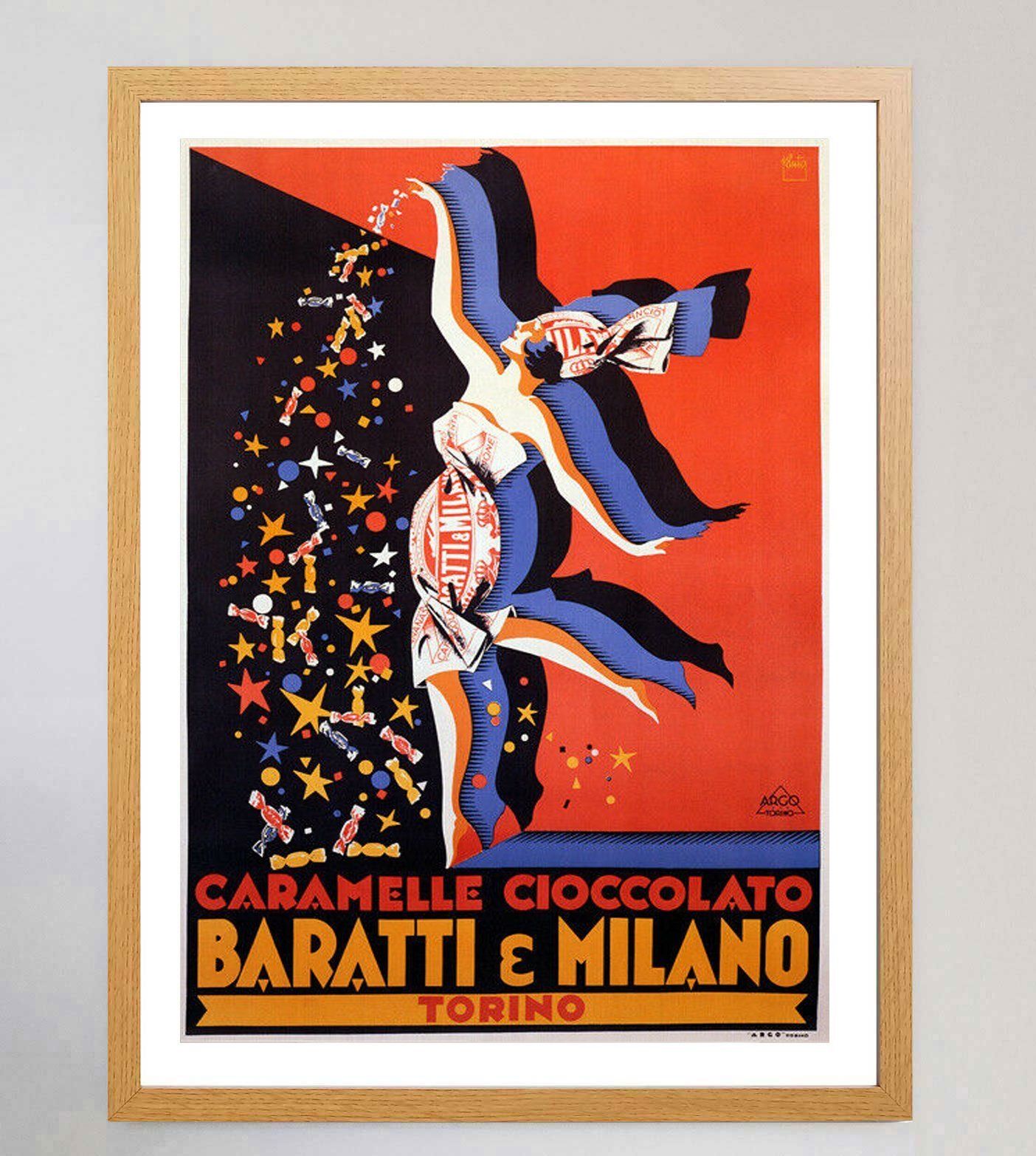 Baratti And Milan Turin, 1950s Original Vintage Poster photo Art