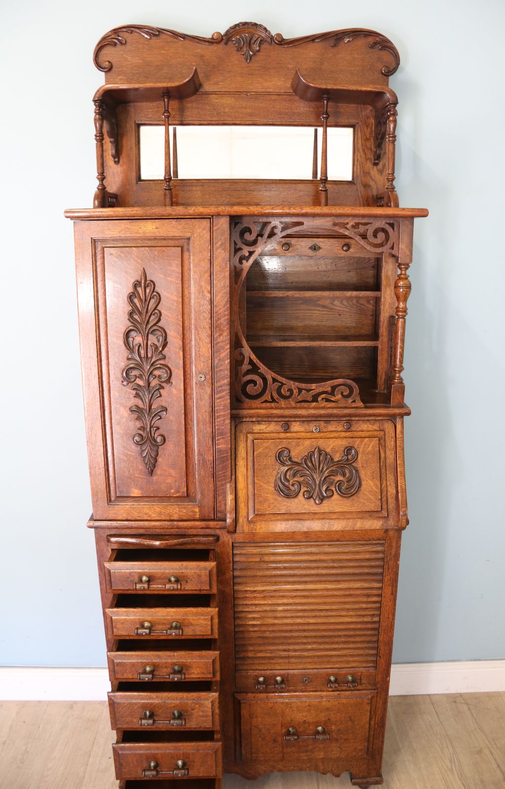 This Late 19th Century Oak Combination Dentist’s Cabinet photo furniture