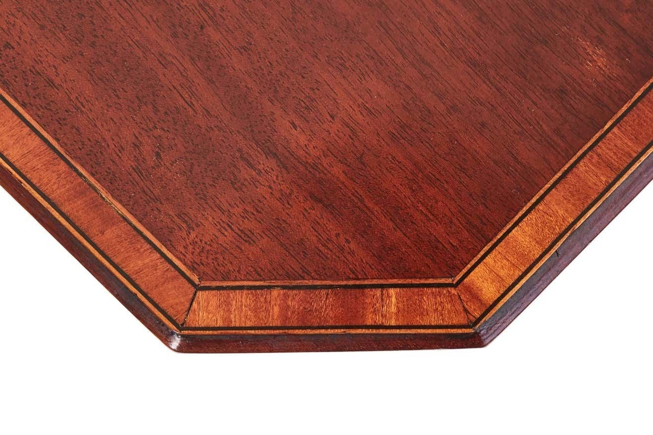 Antique Edwardian Mahogany Inlaid Drop Leaf Sutherland Table photo vintage