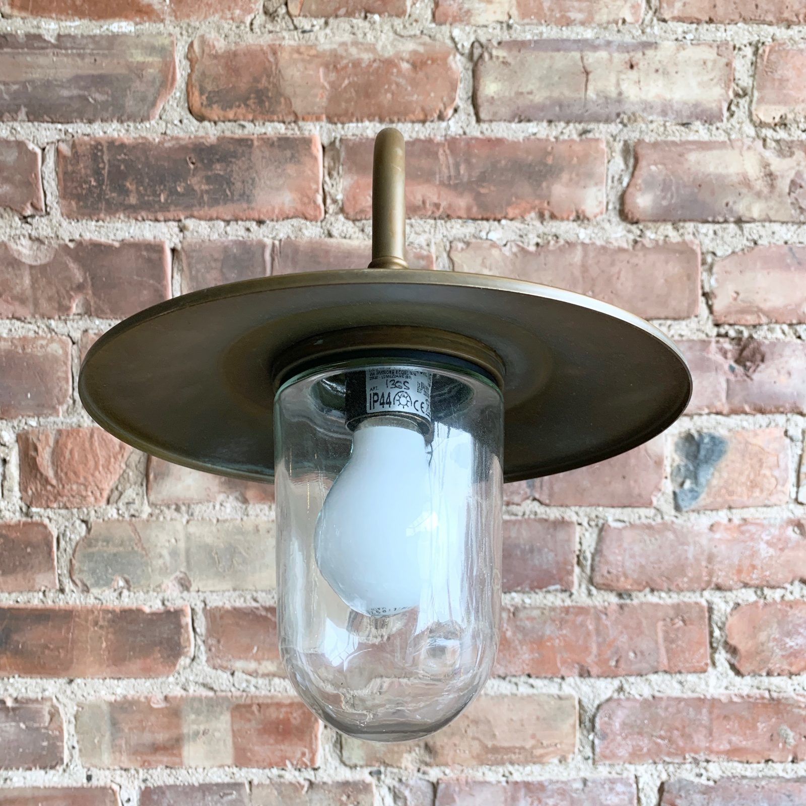 Contemporary Aged Brass 45º Swan Neck Shaded Wall Light photo buy