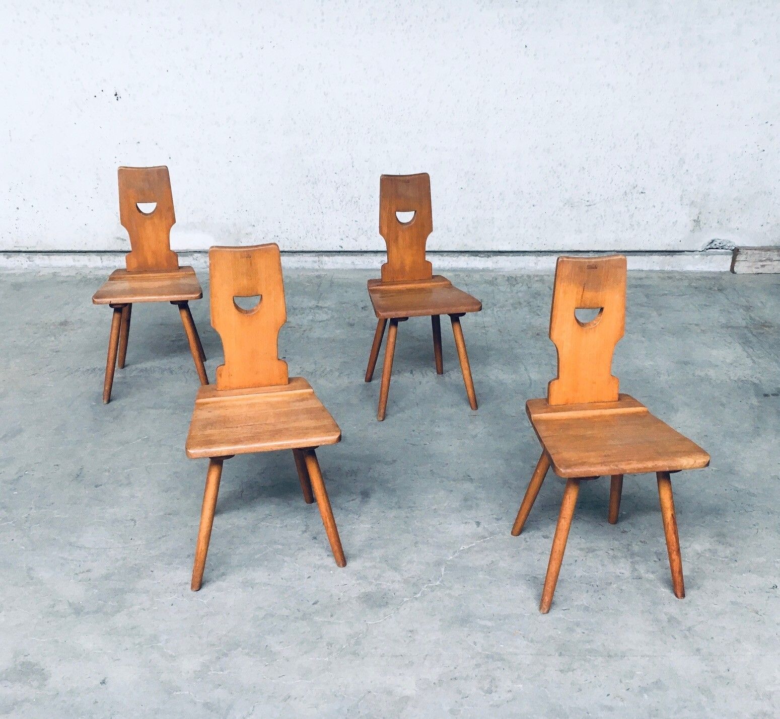 Vintage Belgische Brutalist Design Pub Café Stoelen Set Van Torck, België Ca. Jaren 1960 photo furniture