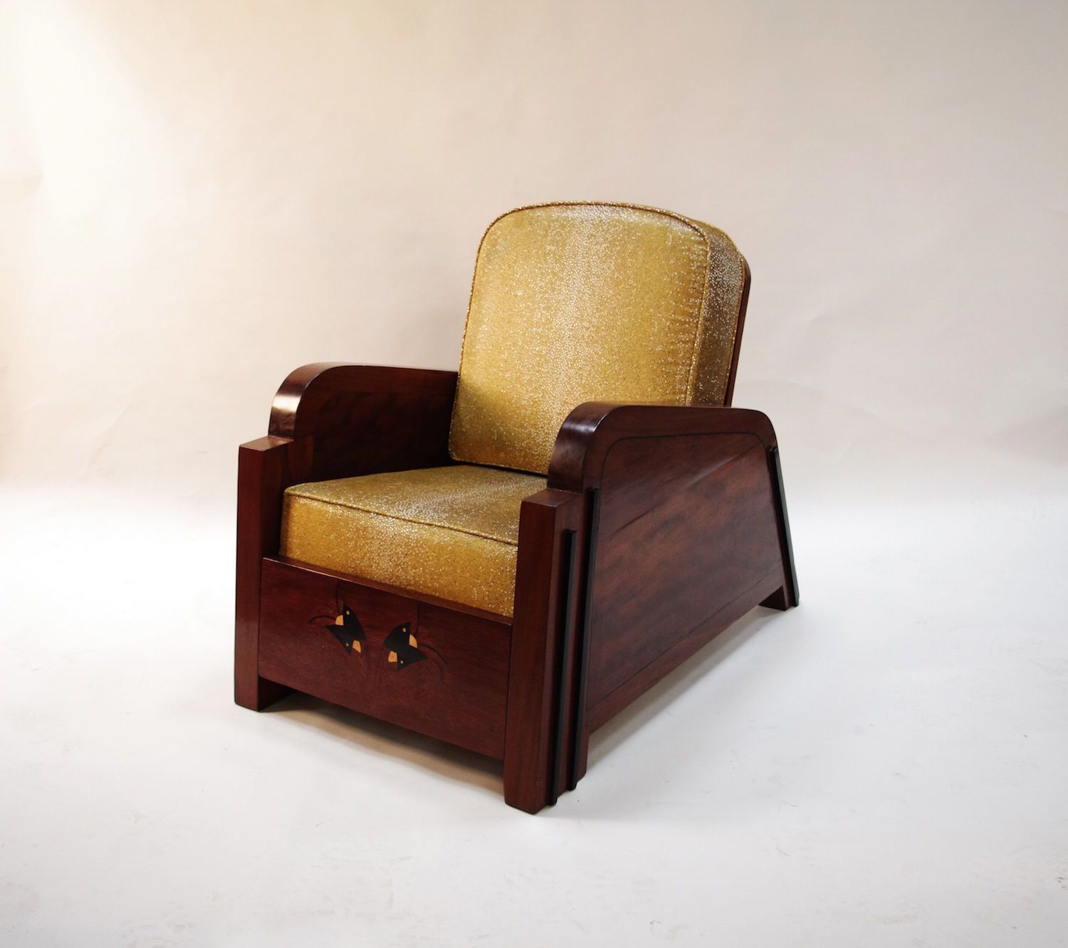 Pair Of Art Deco Armchairs With Shagreen Style Trim, Circa 1930 photo furniture