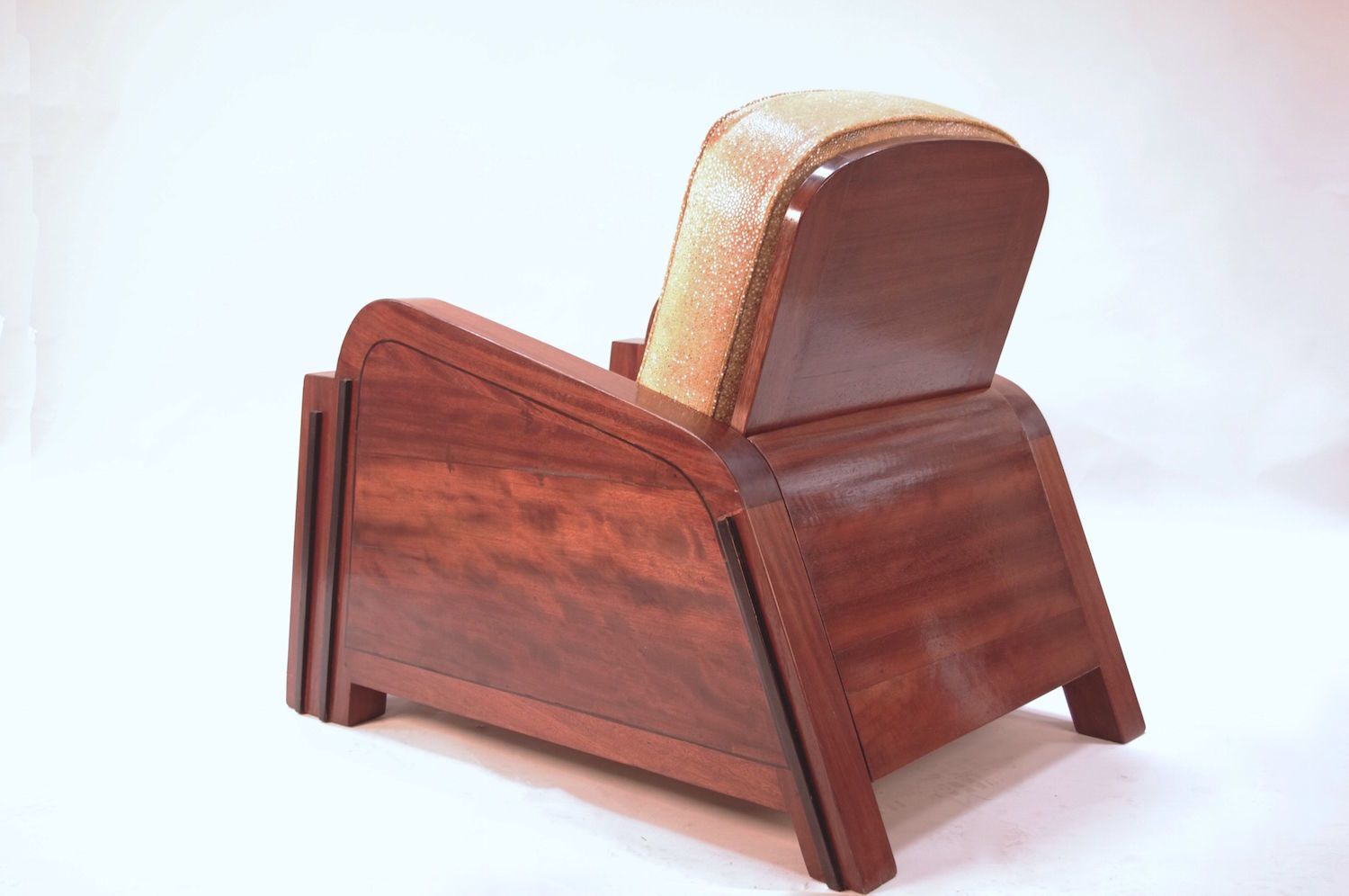 Pair Of Art Deco Armchairs With Shagreen Style Trim, Circa 1930 photo Furniture