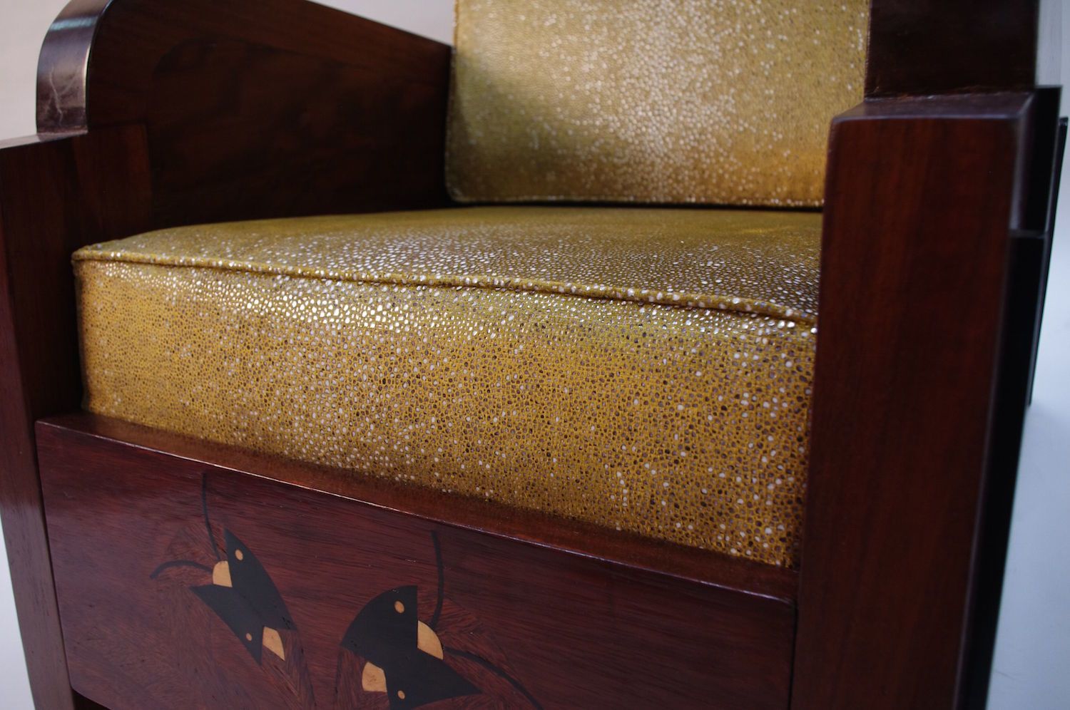 Pair Of Art Deco Armchairs With Shagreen Style Trim, Circa 1930 photo buy