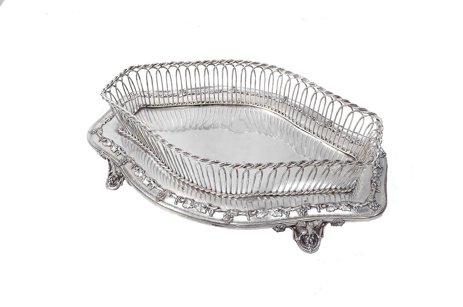 Silver Plated Centerpiece With Vine Decoration, Late 19th Century