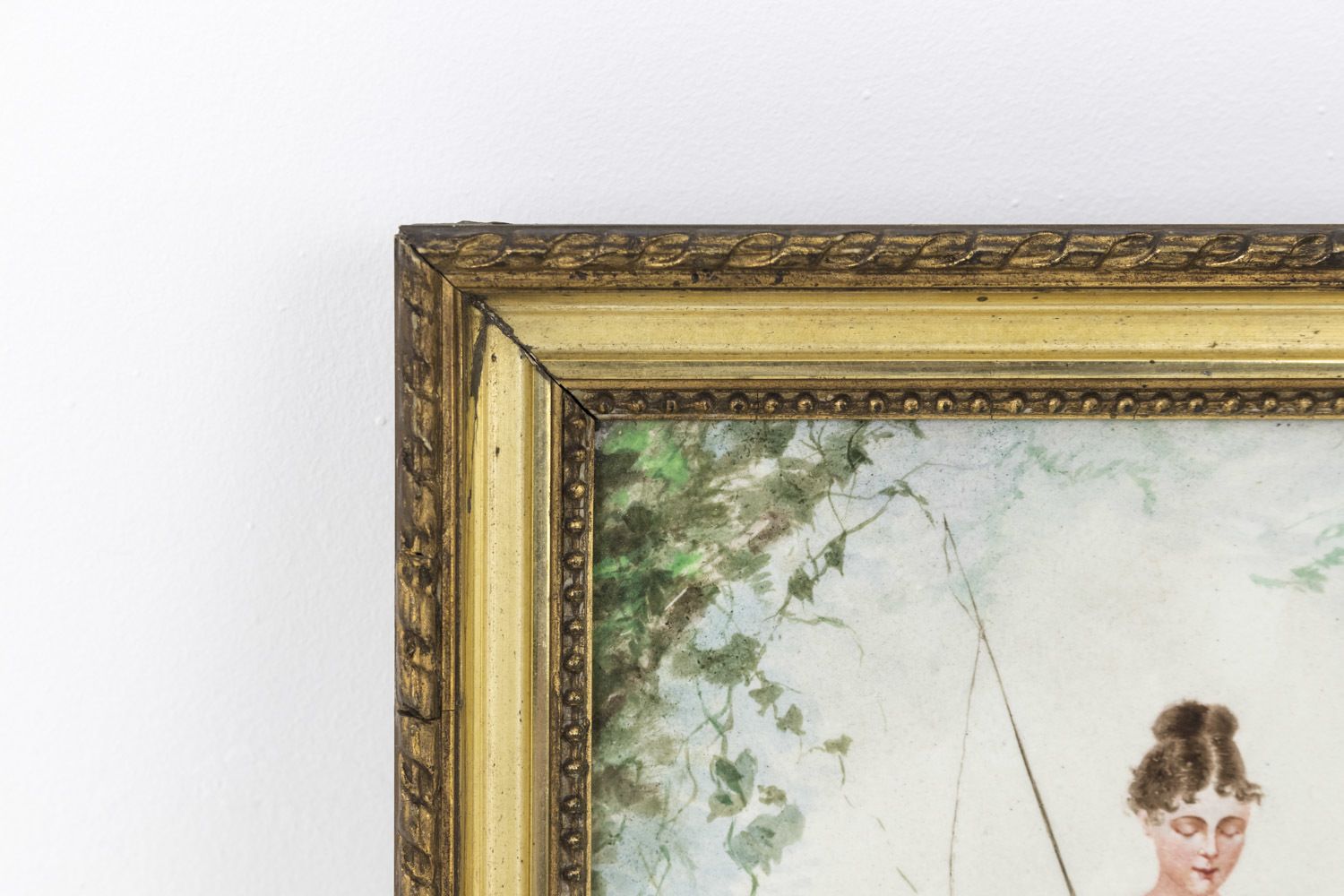 Painted Porcelain Plaque Depicting A Fisherwoman, 19th Century photo 280.0
