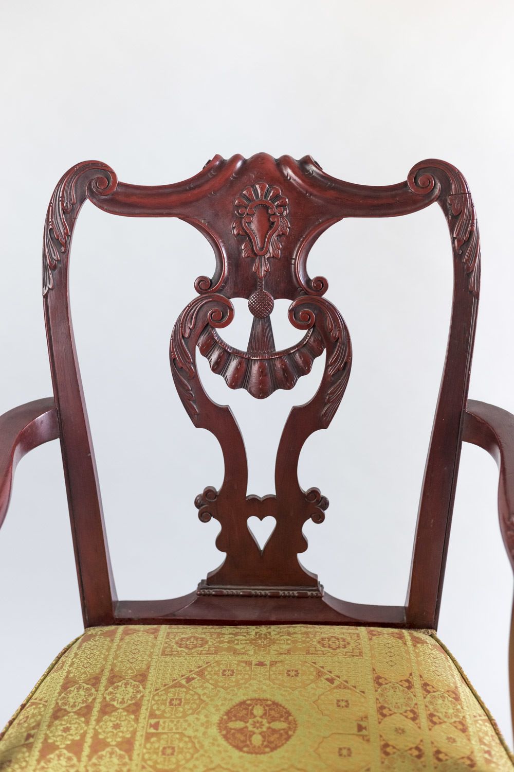 Pair Of Chippendale Style Armchairs In Red Lacquered Wood, Circa 1880 photo vinterior