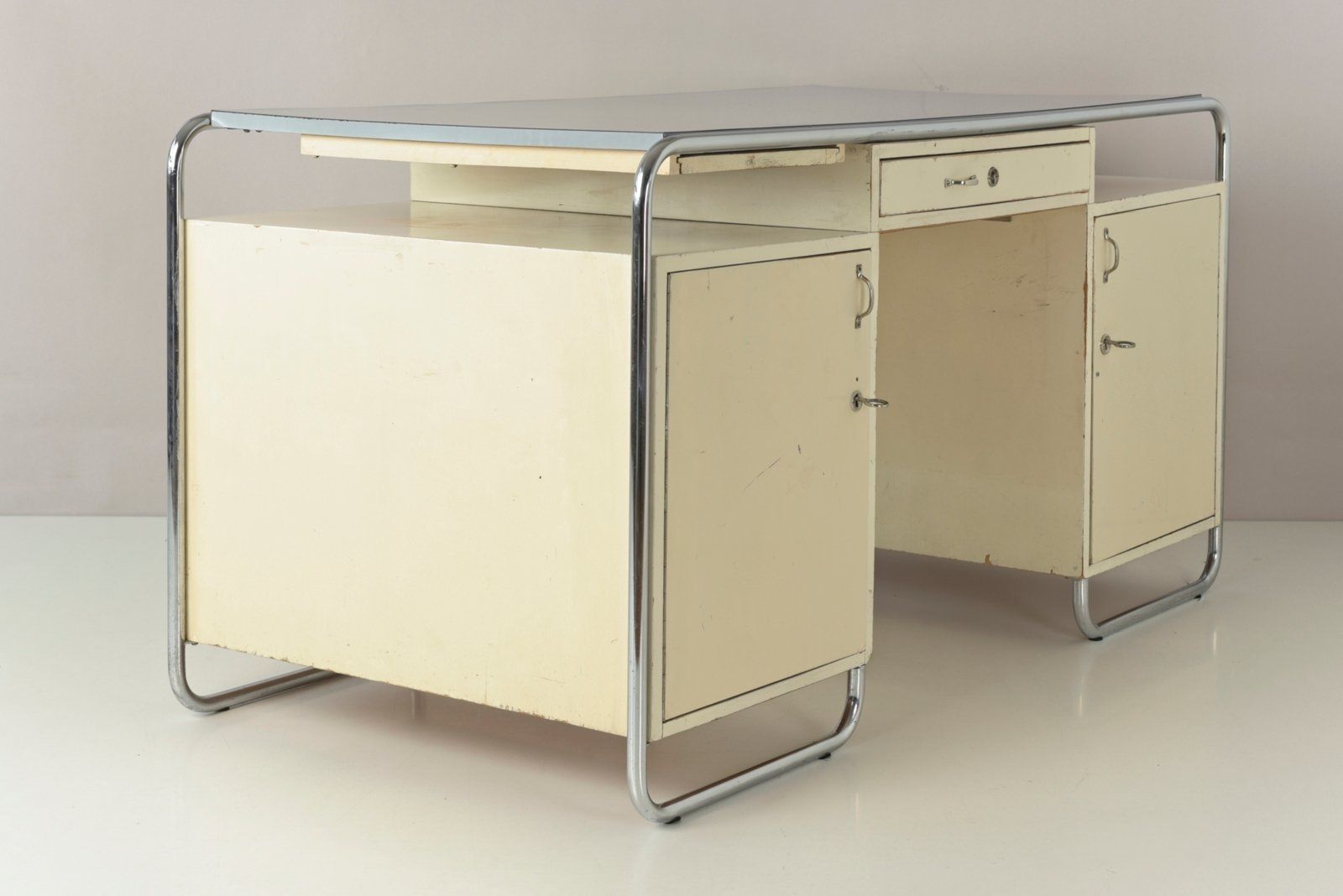photo buy Large Tubular Steel Desk From Stacrolex, Germany, 1950s