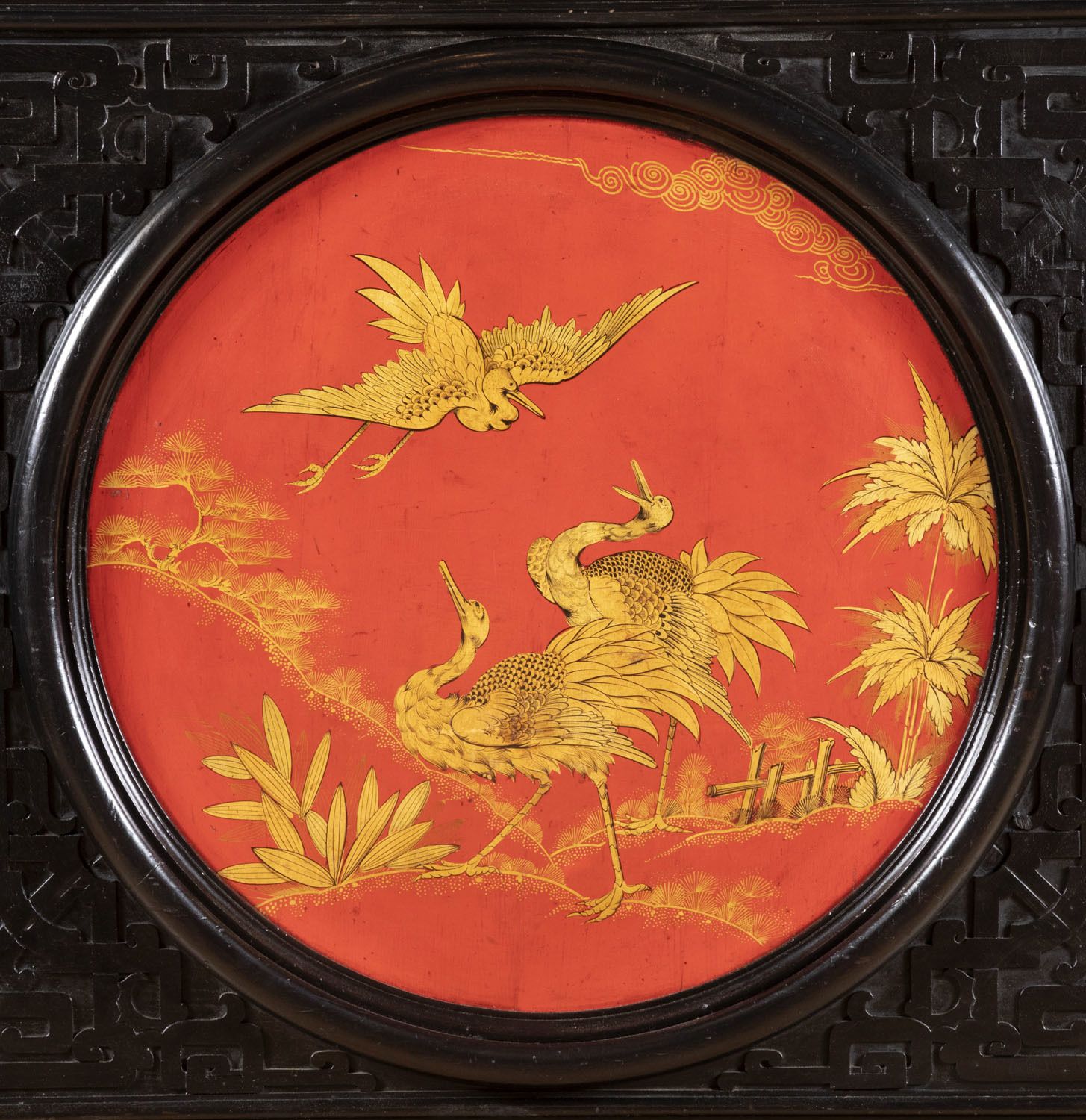 Large Chinese Support Cabinet In Black, Red And Gold Lacquered Wood, Circa 1880 photo buy