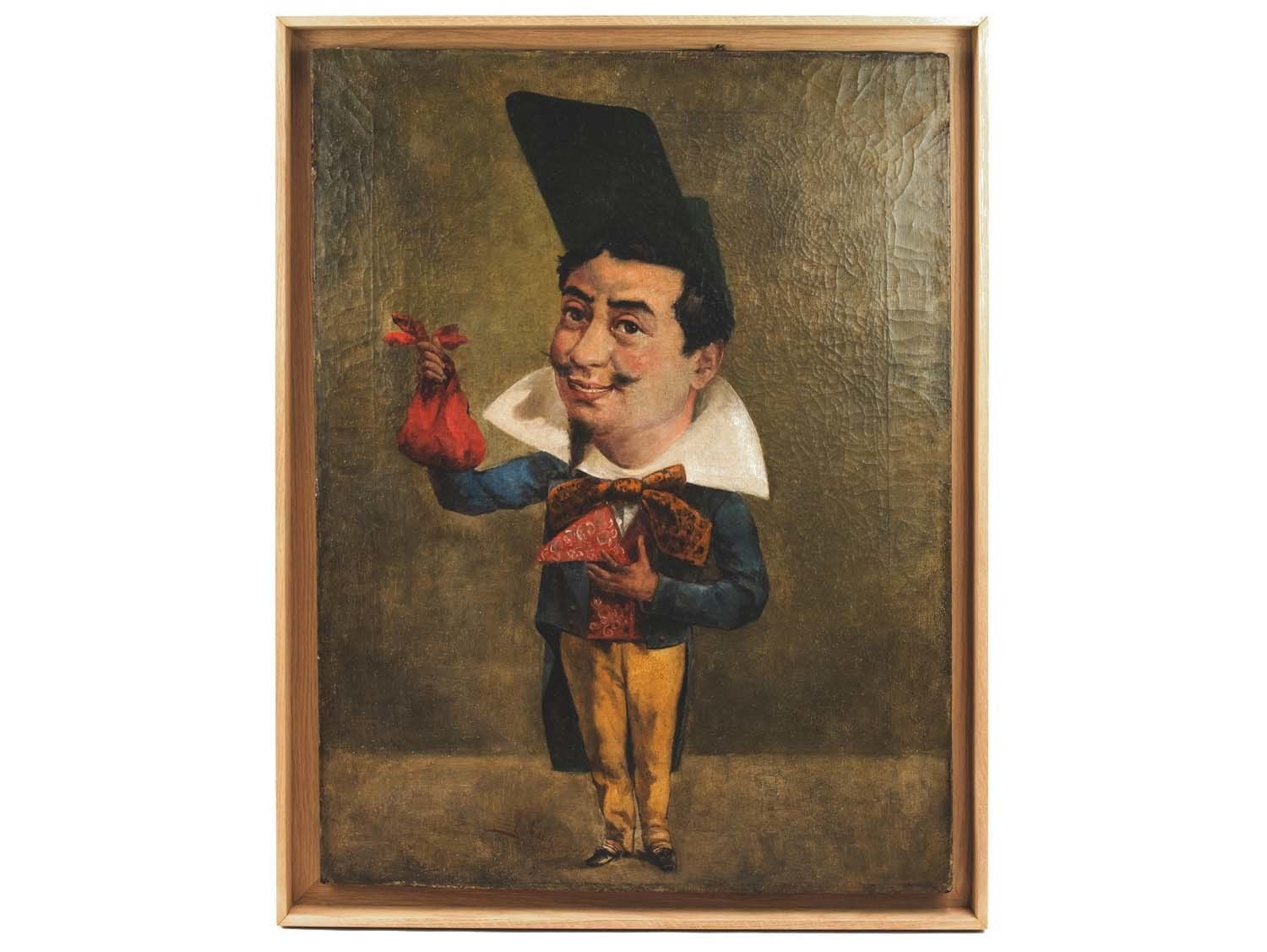 Armand Désiré Gautier, Caricature, Oil On Canvas, 19th Century