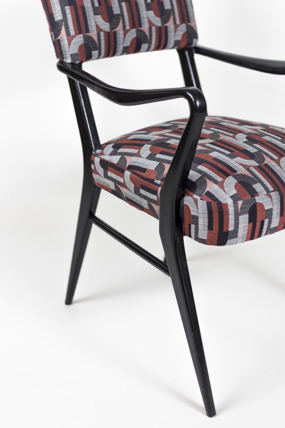 Ico Parisi, Pair Of Black Lacquered Wood Armchairs, 1970s photo vintage