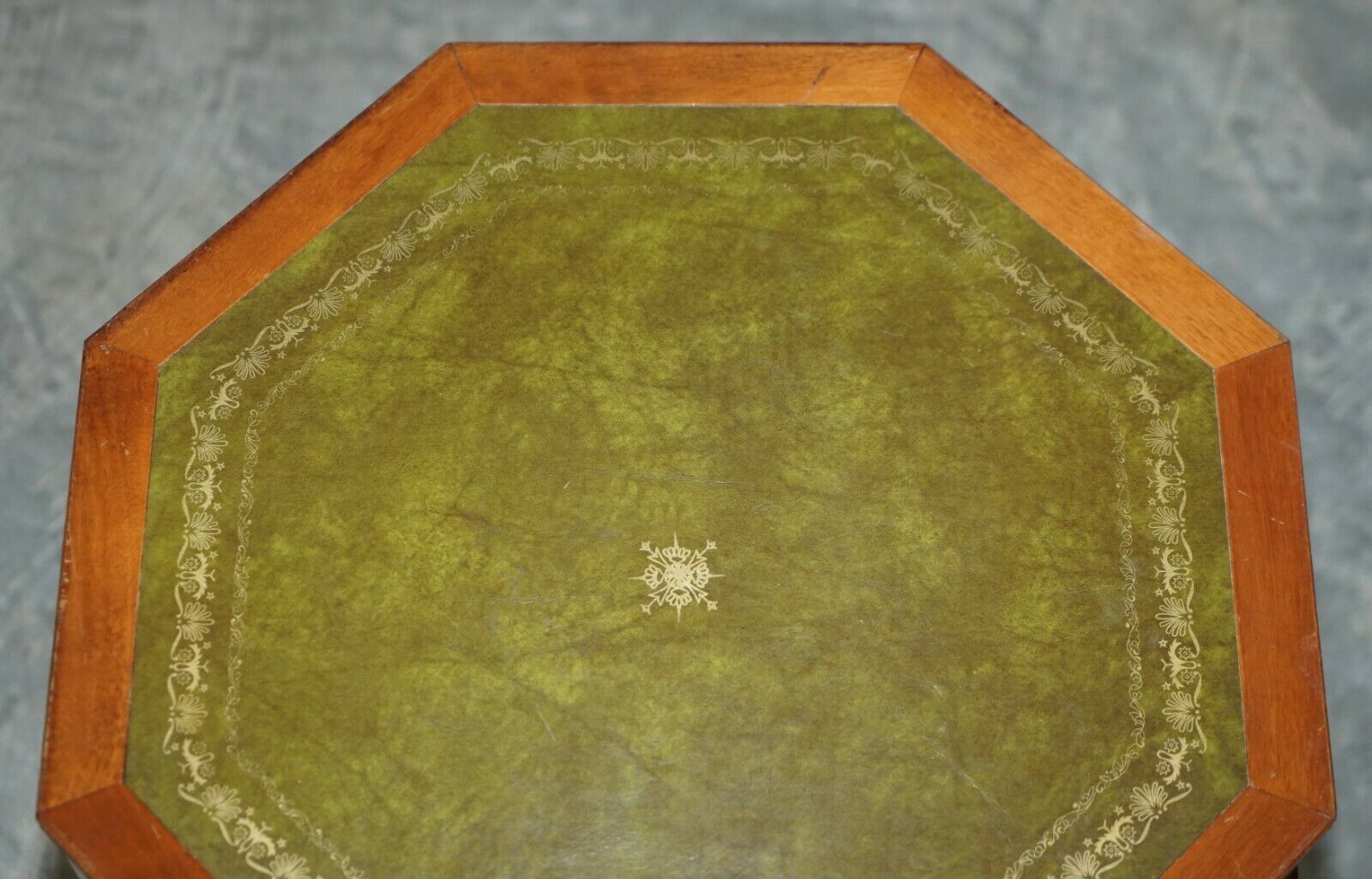 Nice Regency Style Mahogany Green Leather Side End Lamp Wine Drum Table Drawers photo 500.0