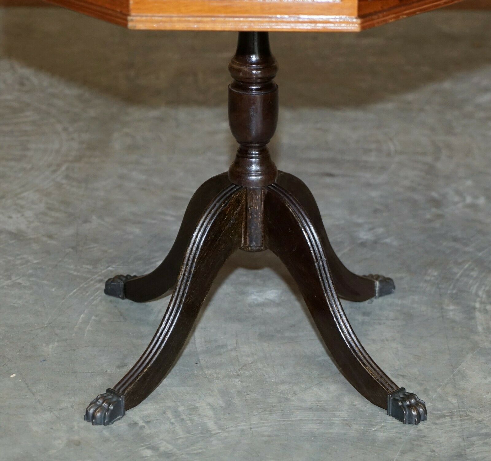 Nice Regency Style Mahogany Green Leather Side End Lamp Wine Drum Table Drawers photo buy