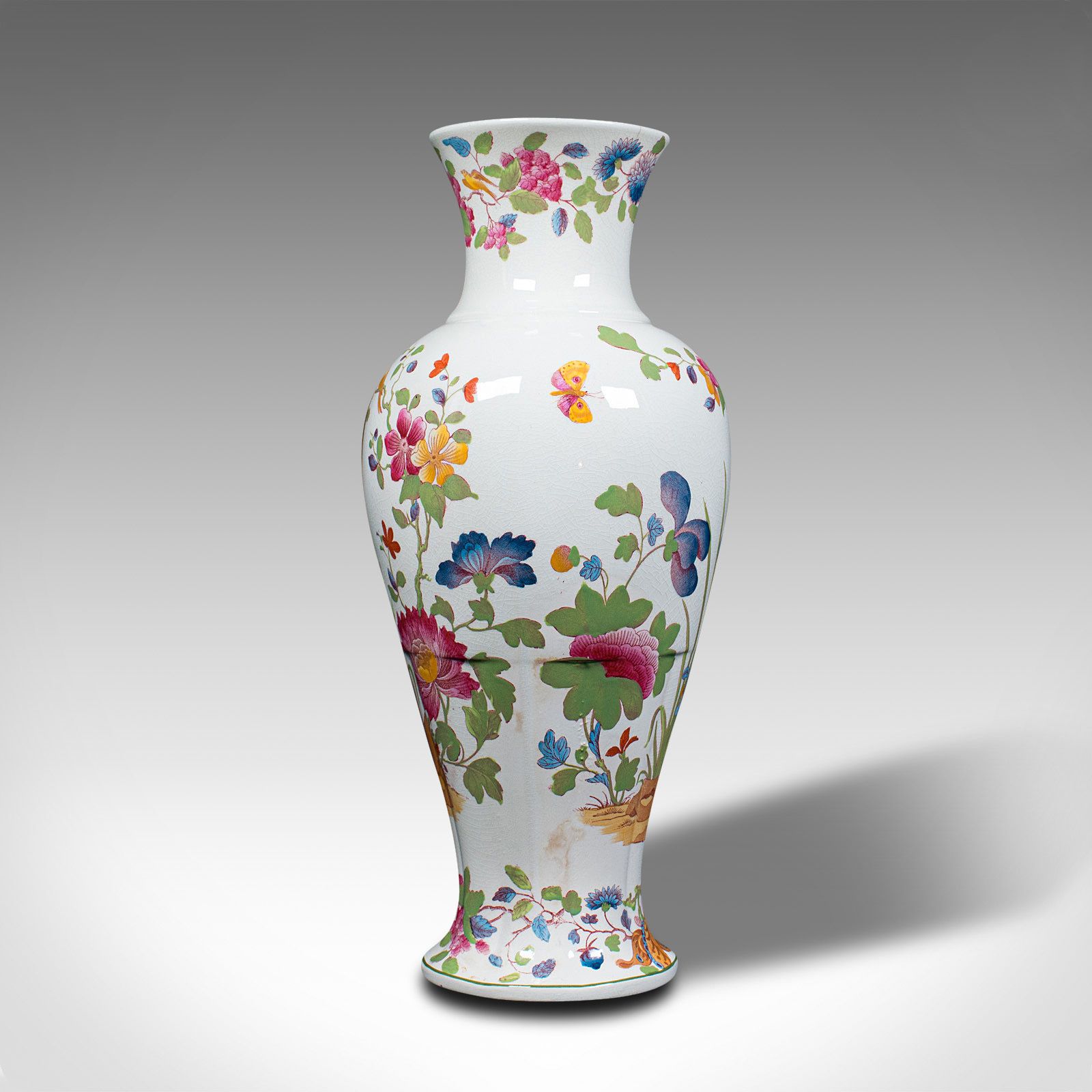Antique Baluster Posy Vase, English, Ceramic, Decorative, Flower Urn, Circa 1920 photo vinterior
