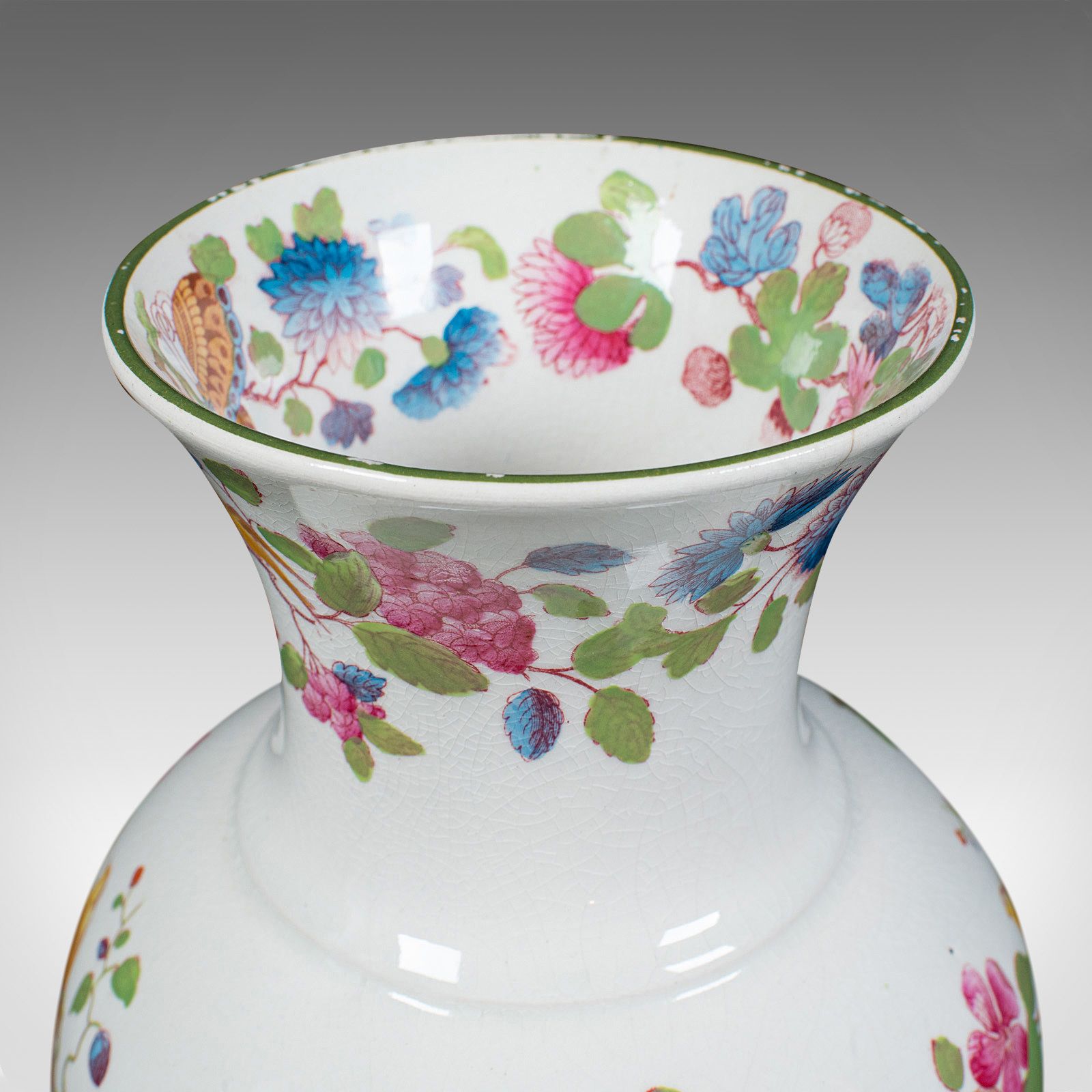 photo furniture Antique Baluster Posy Vase, English, Ceramic, Decorative, Flower Urn, Circa 1920