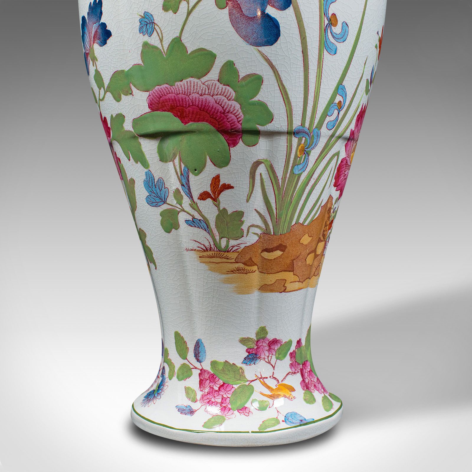 525.0 Antique Baluster Posy Vase, English, Ceramic, Decorative, Flower Urn, Circa 1920 photo