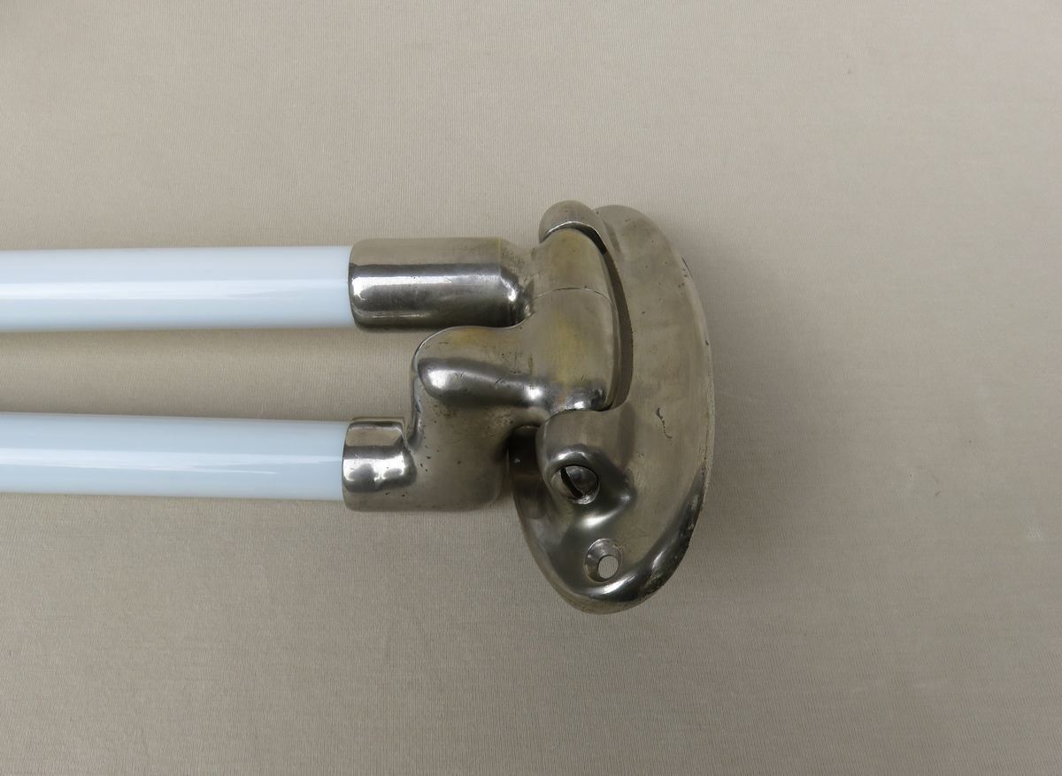 photo furniture Nickel Plated And White Glass Towel Racks, France, 1920s