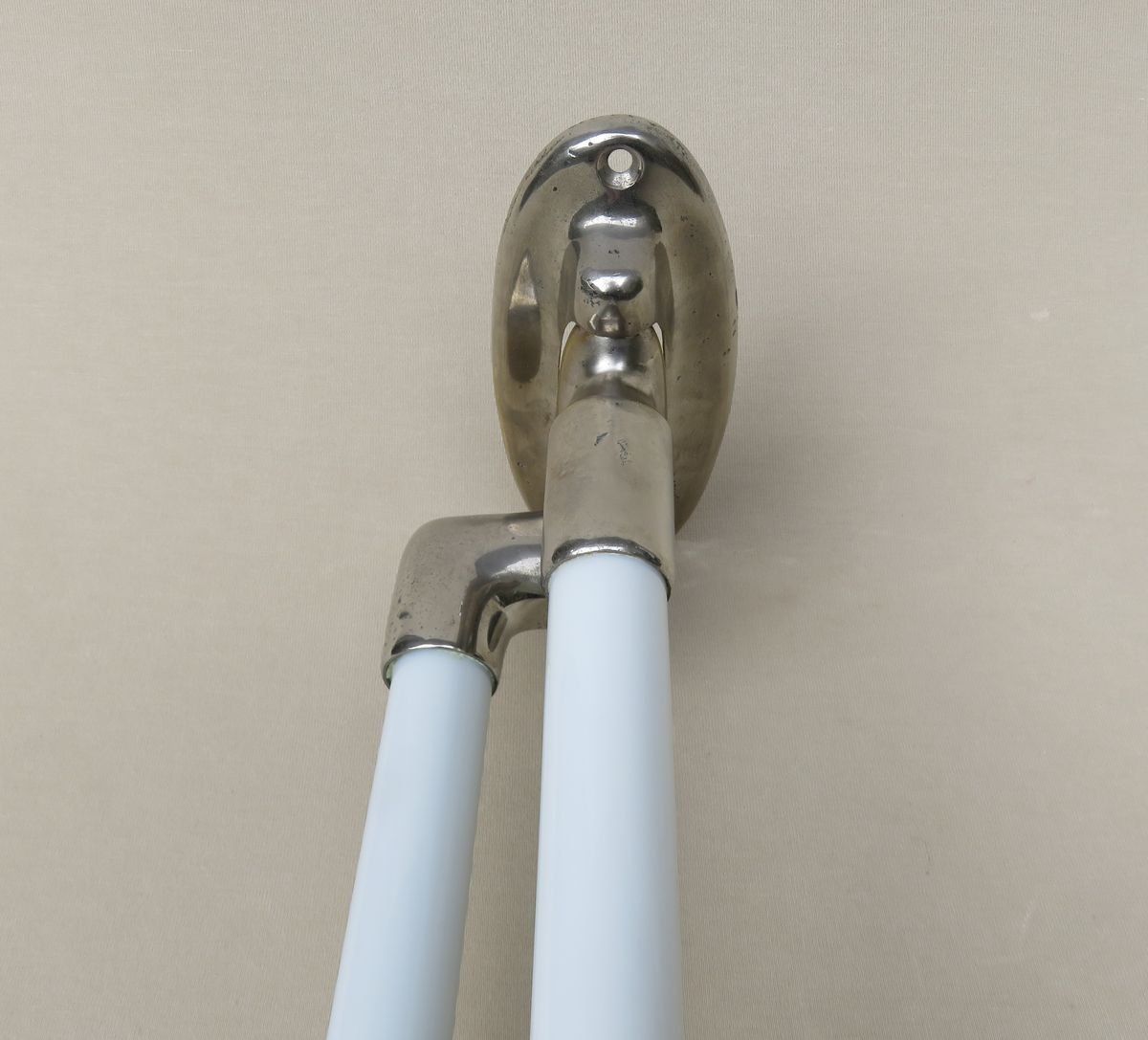photo for sale Nickel Plated And White Glass Towel Racks, France, 1920s