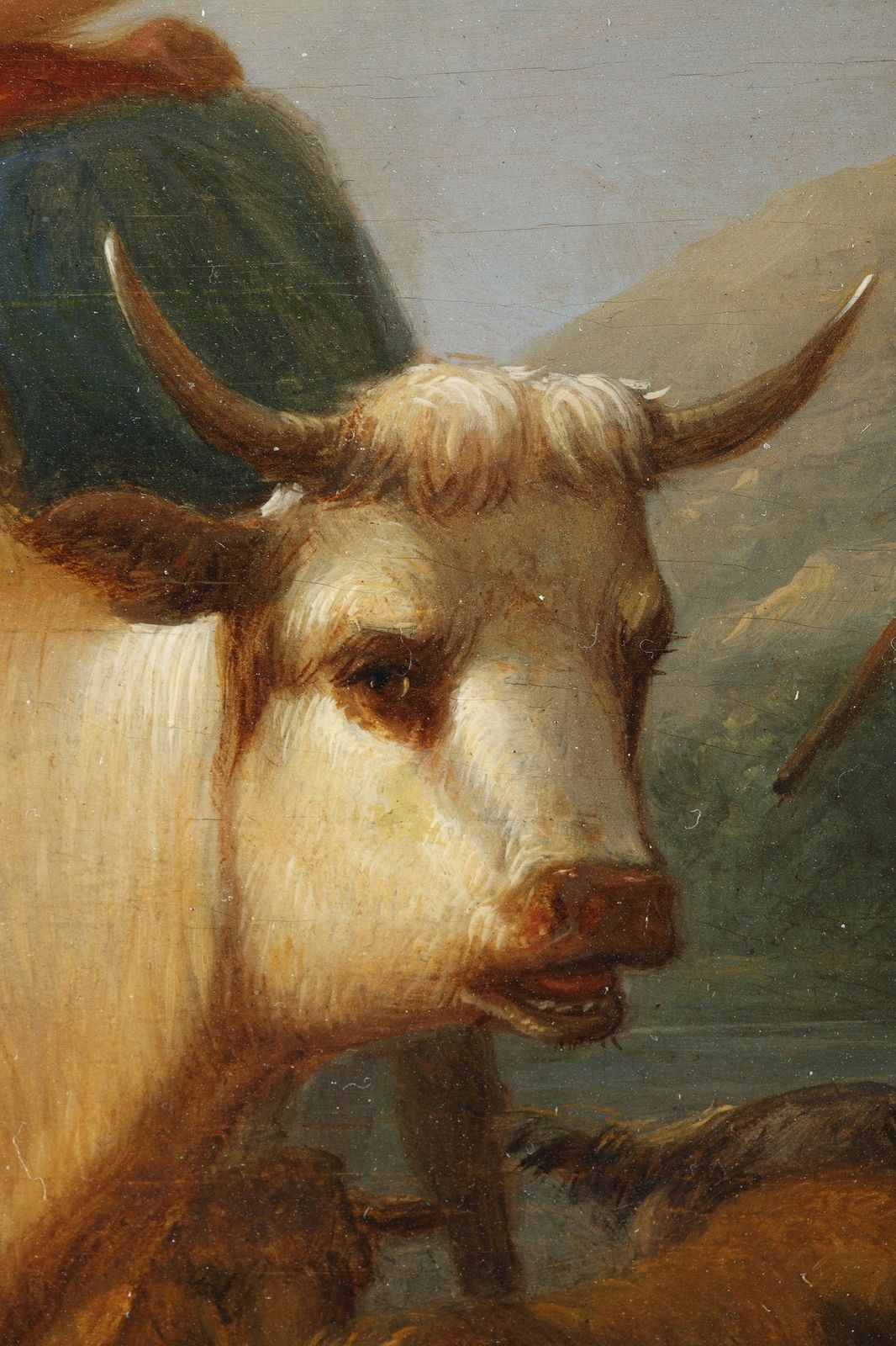photo for sale "Landscapes With Cows", Pair Of Oil On Panel, Signed Dieboldt
