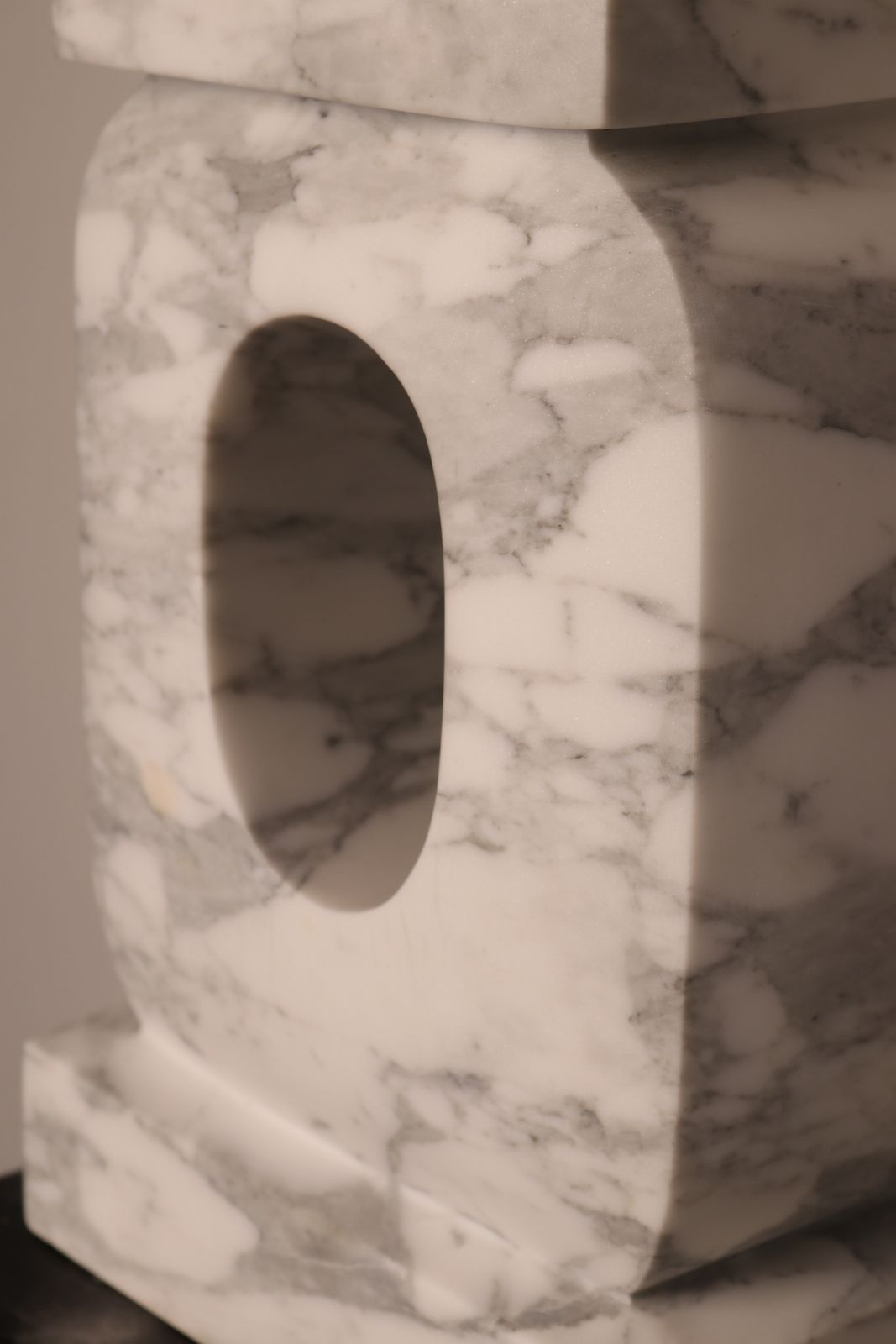 Unique Handmade Sculpture In White Marble 'Totem' By Belgian Sculptor Lieven Debrabandere photo buy