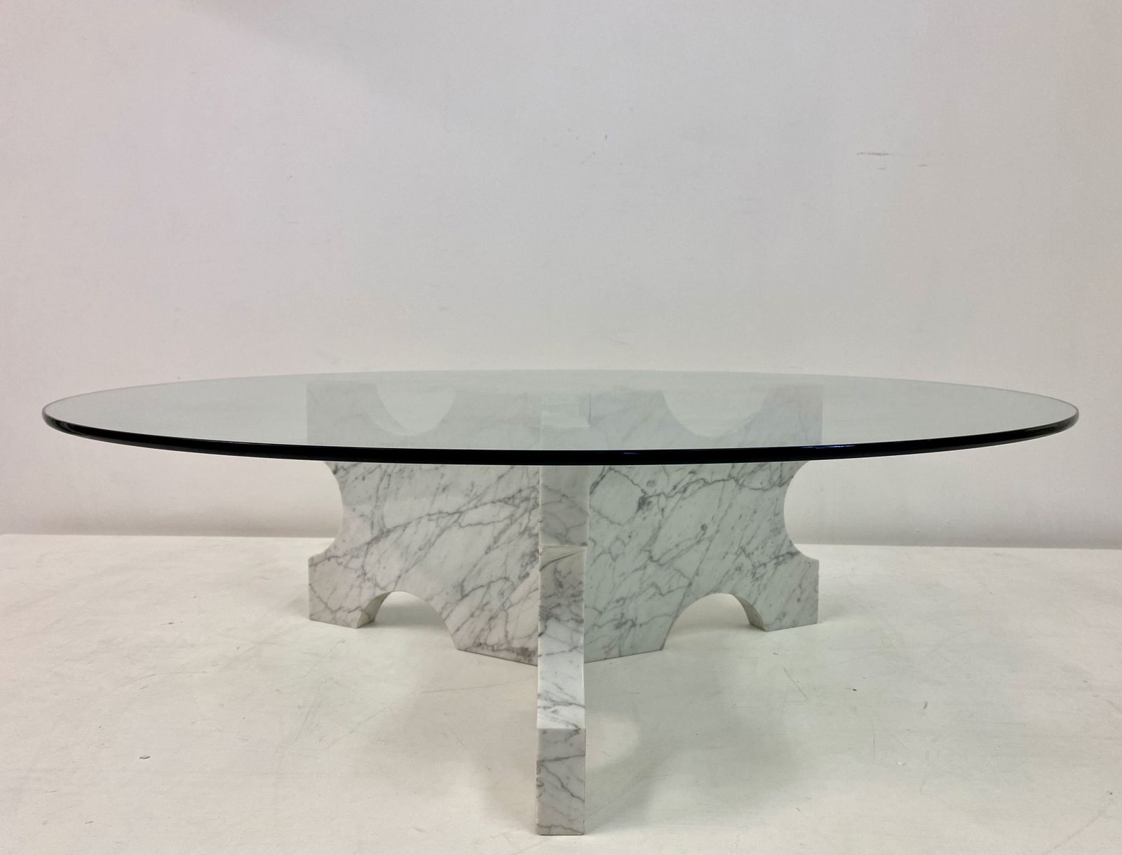 photo for sale 1970s Italian Carrara Marble Coffee Table