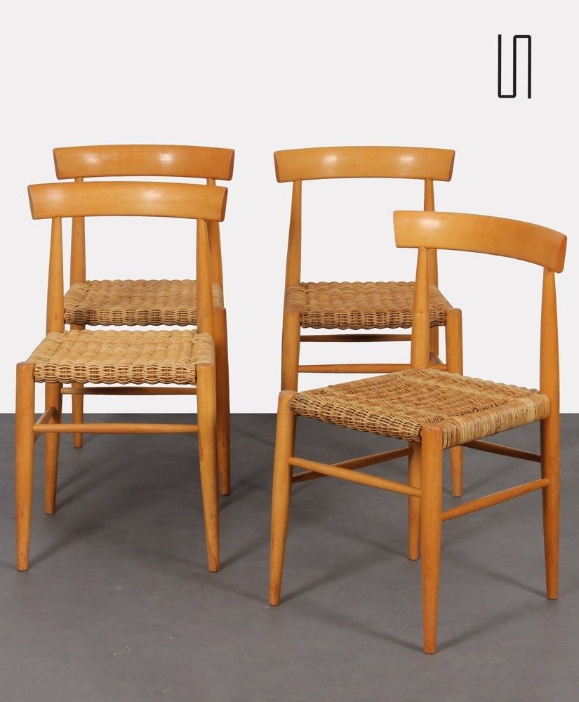 Suite Of 4 Vintage Wooden Chairs Edited By Krasna Jizba, 1960s