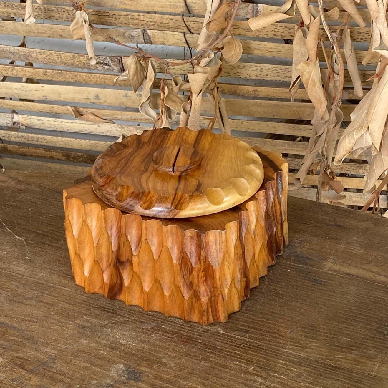 Box In Wood, For Jewelry Or Candle, France 1980 photo for sale