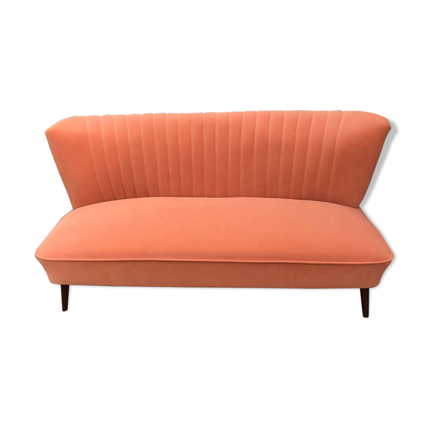 Mid Century Orange Sofa 1950, 1950s photo furniture