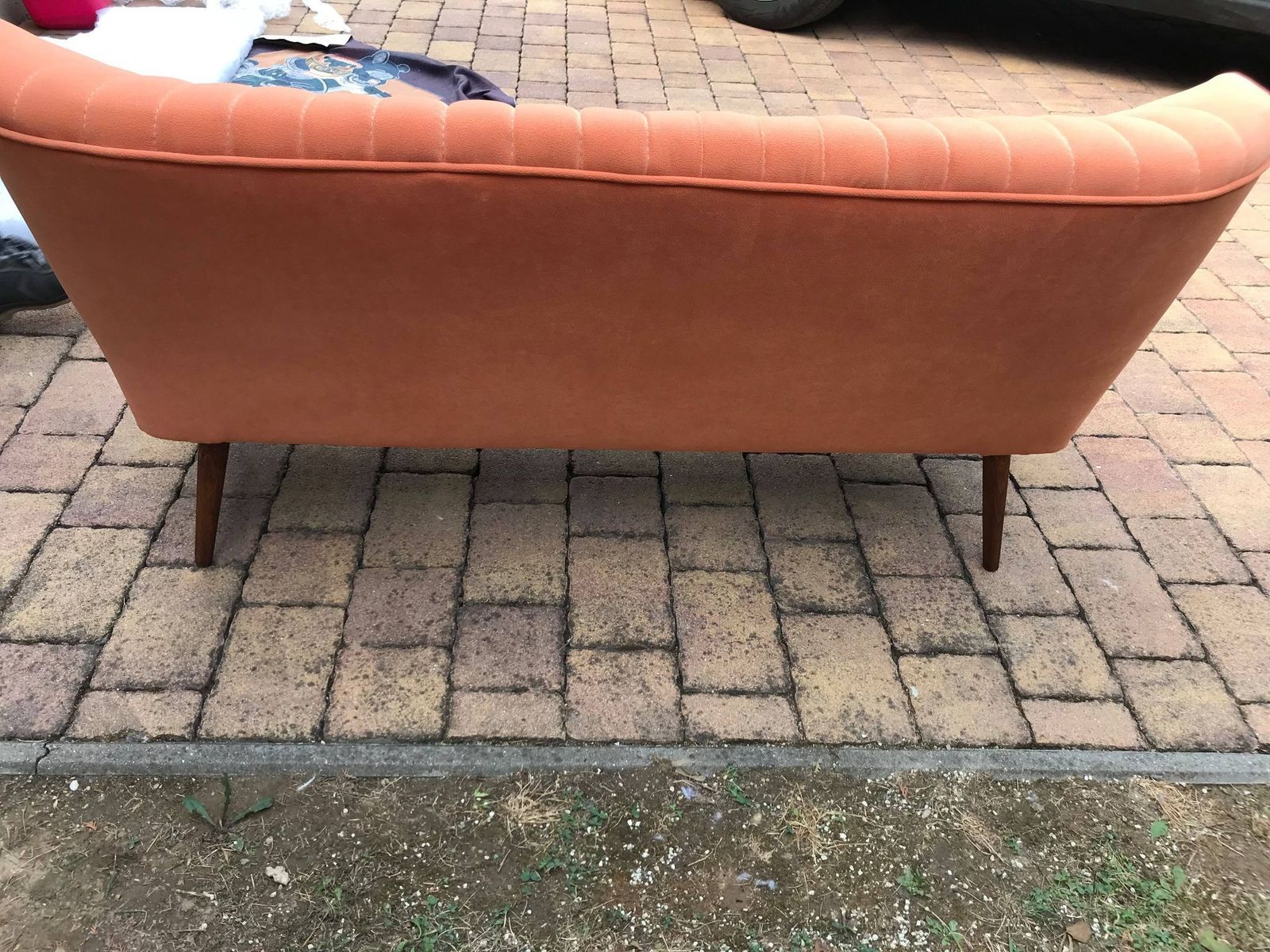 Mid Century Orange Sofa 1950, 1950s photo Furniture