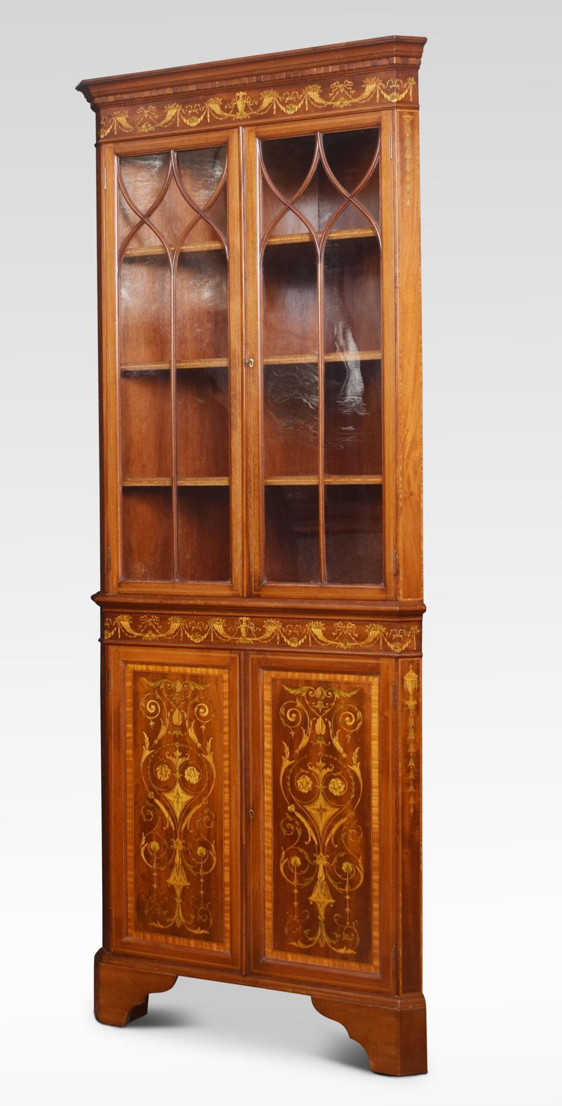 Mahogany Inlaid Corner Cabinet photo Furniture