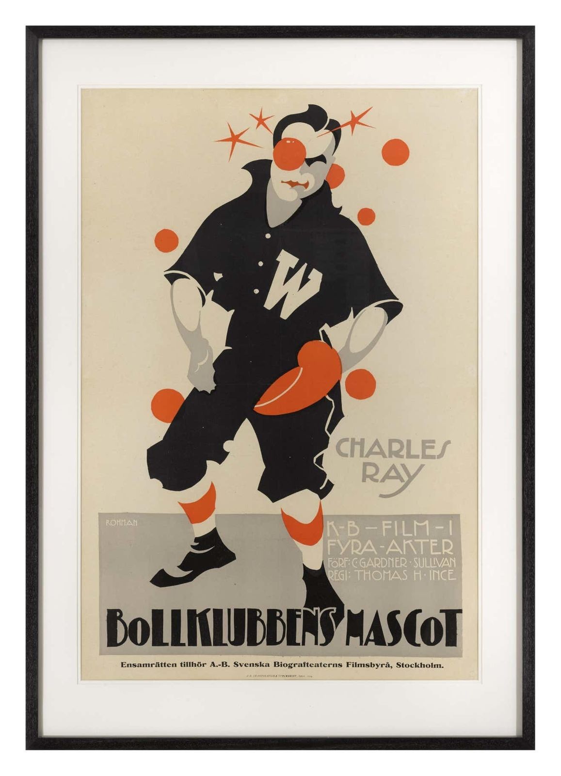 Original Swedish Movie Poster For The 1917 Film First Released photo furniture