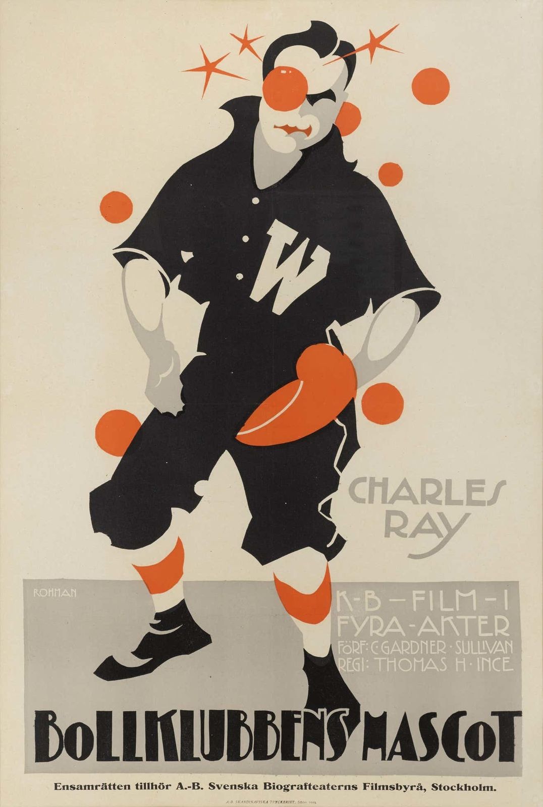 Original Swedish Movie Poster For The 1917 Film First Released photo Art