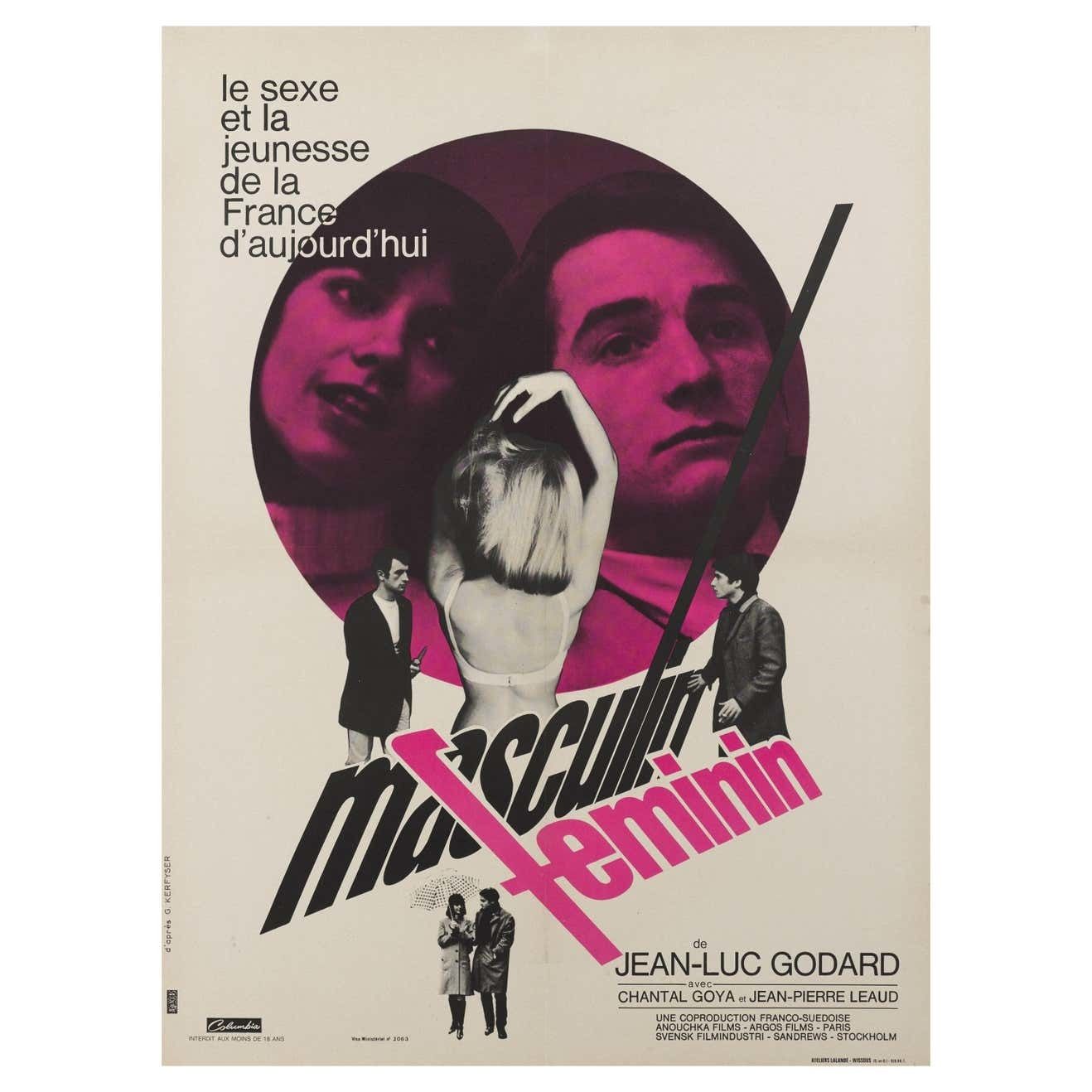 Original French Film Poster From Jean Luc Godard's 1966 French New Wave Film
